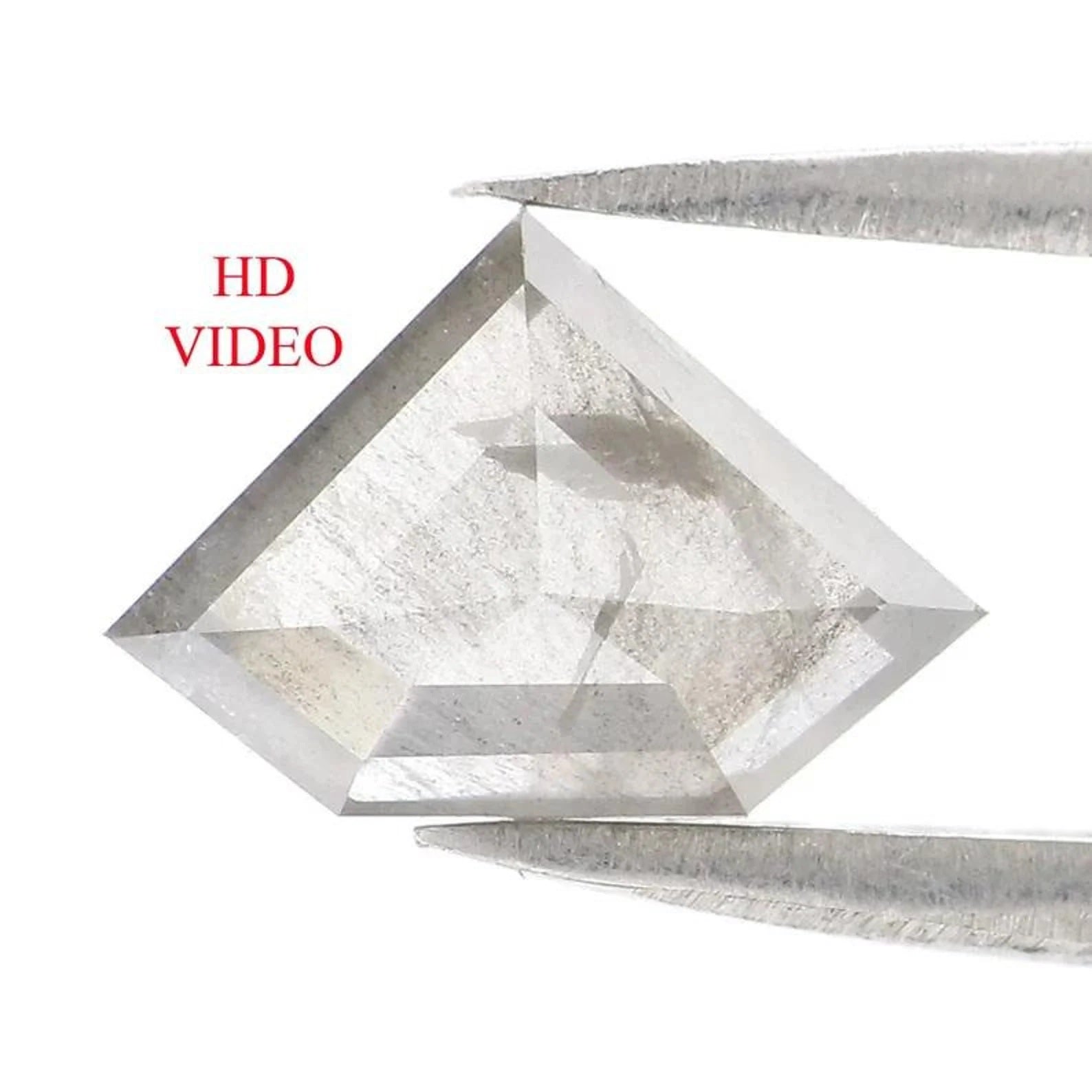 1.43 CT Natural Loose Shield Shape Diamond Salt And Pepper Shield Diamond 7.00 MM Natural Diamond Grey Color Shield Rose Cut Diamond QN9746