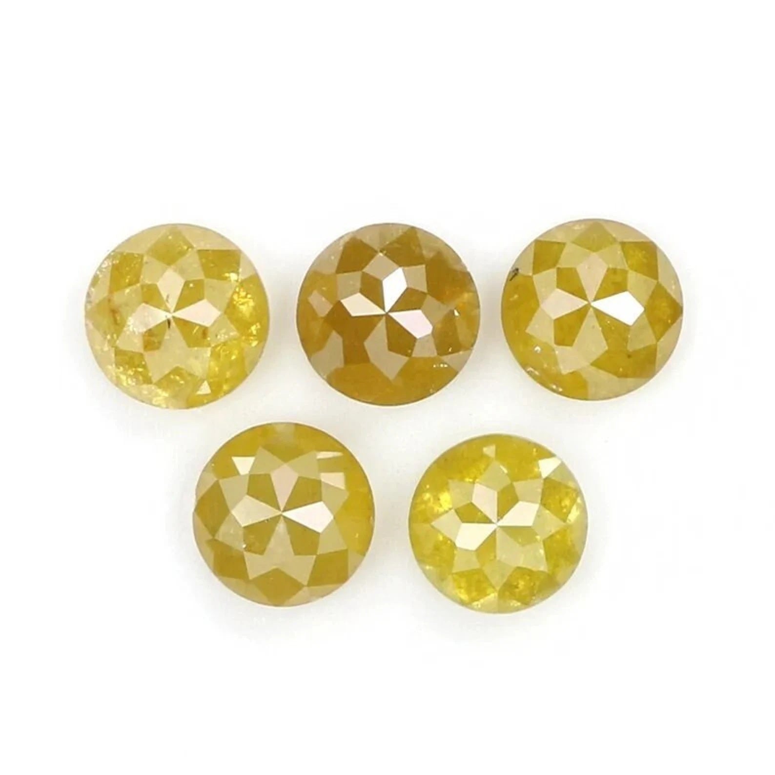 1.44 CT Natural Loose Round Shape Diamond Yellow Color Round Cut Diamond 3.70 MM Natural Diamond Yellow Color Round Rose Cut Diamond NQ694