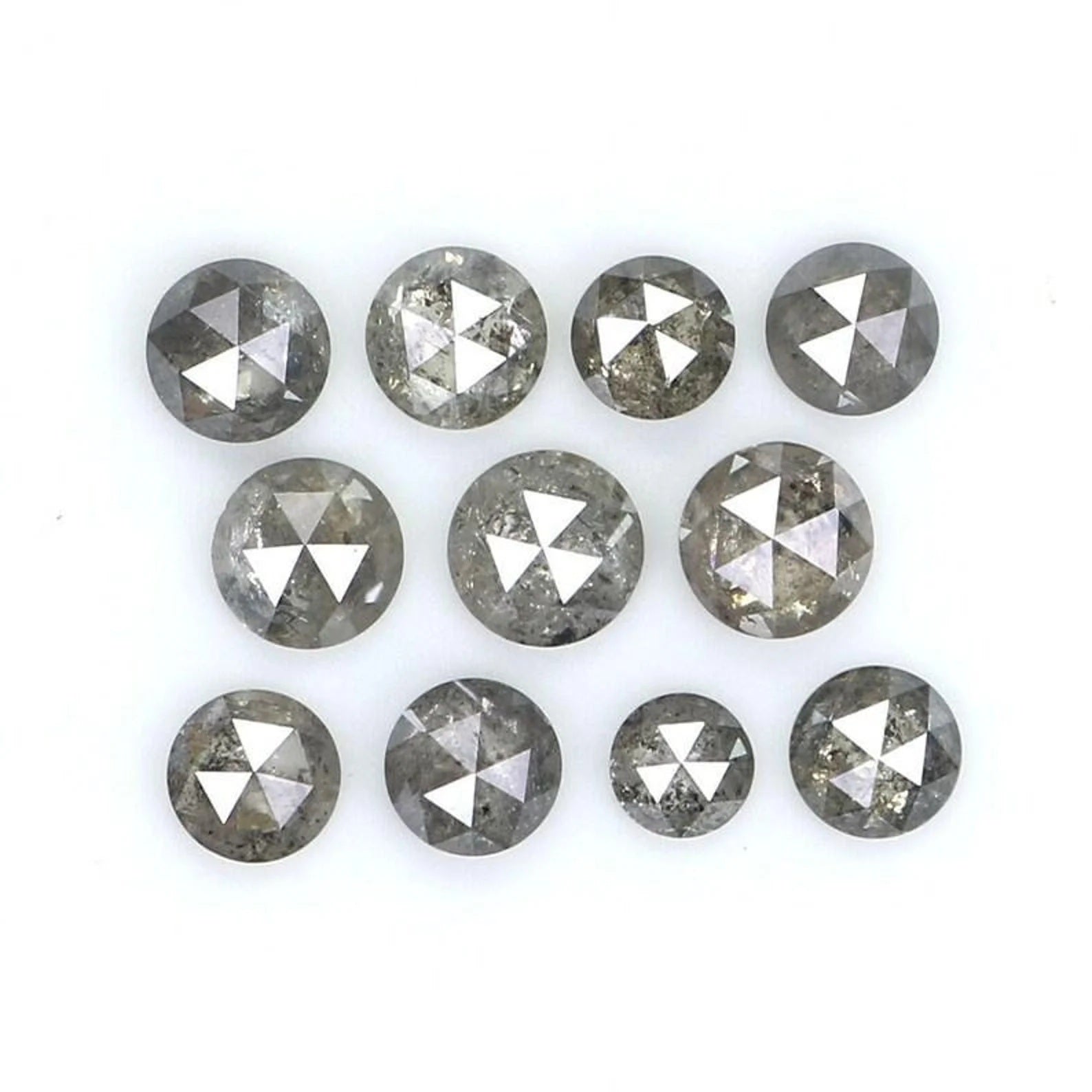 1.13 CT Natural Loose Round Shape Diamond Salt And Pepper Round Cut Diamond 2.35 MM Natural Black Grey Color Round Rose Cut Diamond NQ2065