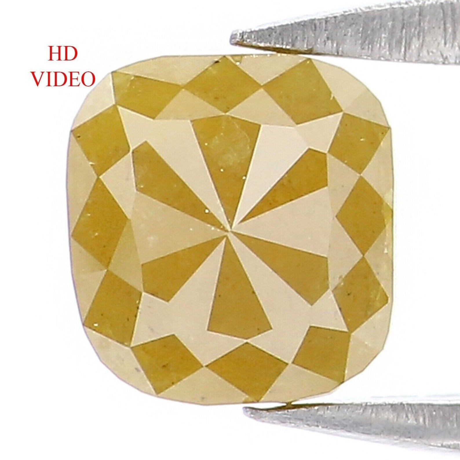 0.71 CT Natural Loose Cushion Shape Diamond Yellow Color Cushion Cut Diamond 5.05 MM Natural Loose Diamond Cushion Rose Cut Diamond NQ8064