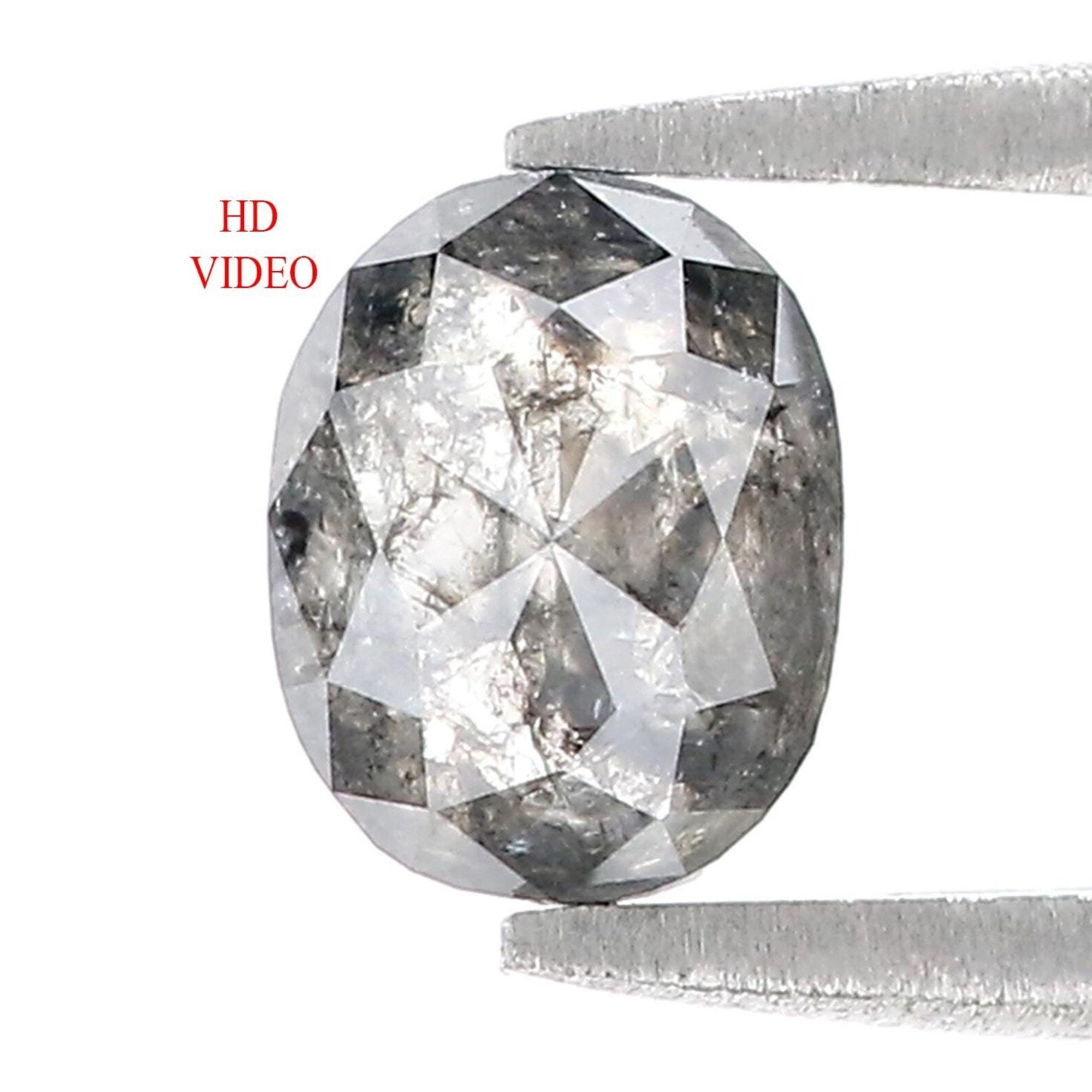 1.26 CT Natural Loose Oval Shape Diamond Grey Color Oval Shape Diamond 7.00 MM Natural Loose Diamond Grey Oval Shape Rose Cut Diamond QN9570