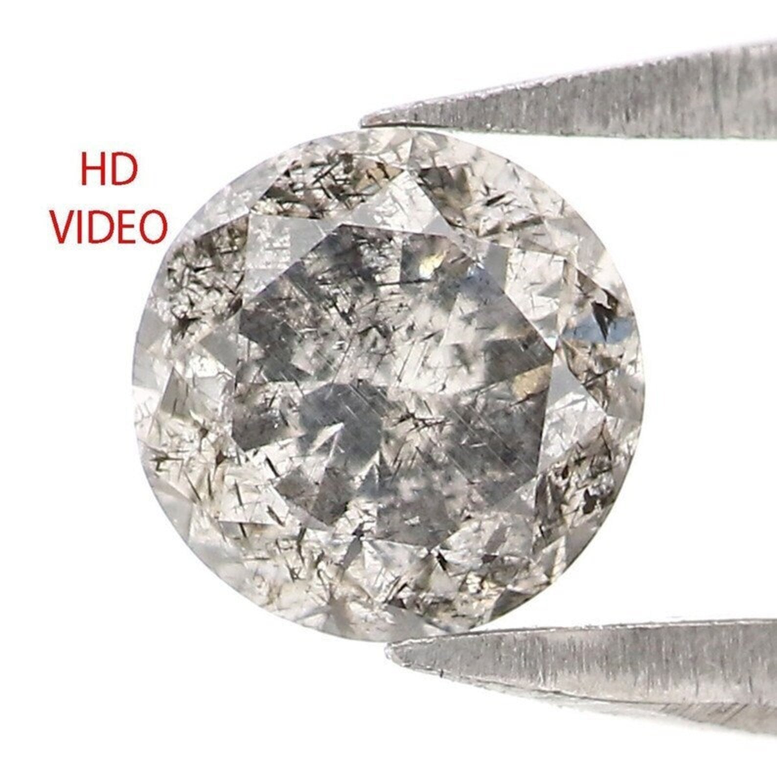 0.45 CT Natural Loose Round Shape Diamond Salt And Pepper Round Diamond 4.60 MM Natural Black Grey Color Round Brilliant Cut Diamond NQ2175