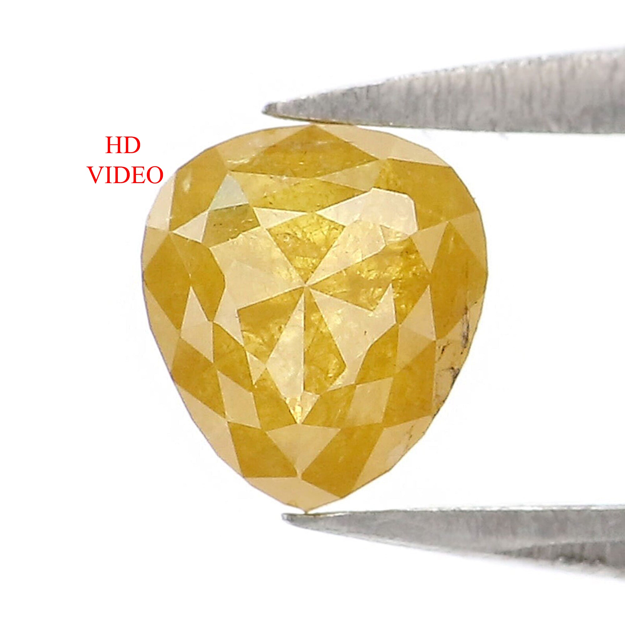 0.59 CT Natural Loose Heart Shape Diamond Yellow Color Heart Shape Diamond 5.45 MM Natural Loose Yellow Color Heart Rose Cut Diamond QK2510
