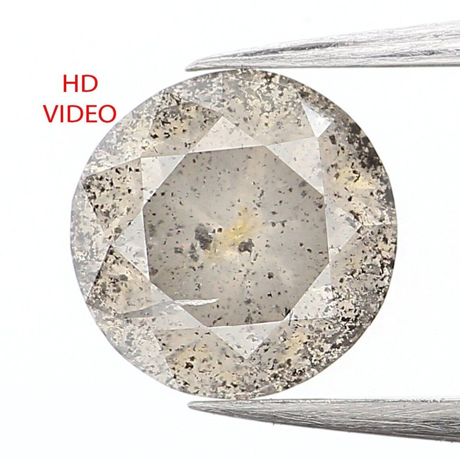 0.82 CT Natural Loose Round Diamond Salt And Pepper Round Diamond 5.70 MM Natural Loose Black Grey Color Round Brilliant Cut Diamond NQ1415