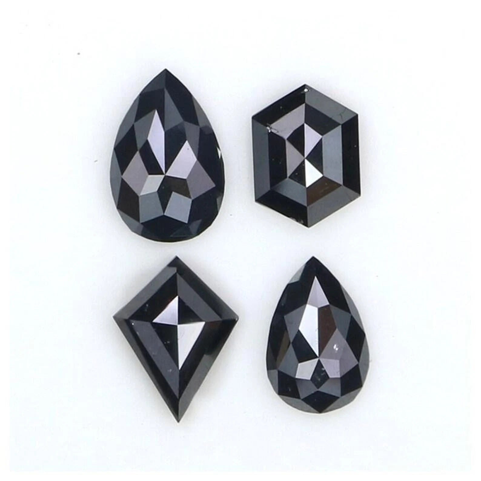 0.90 CT Natural Loose Mix Shape Diamond Black Color Mix Shape Diamond 5.80 MM Natural Loose Black Color Mix Shape Rose Cut Diamond QN2250