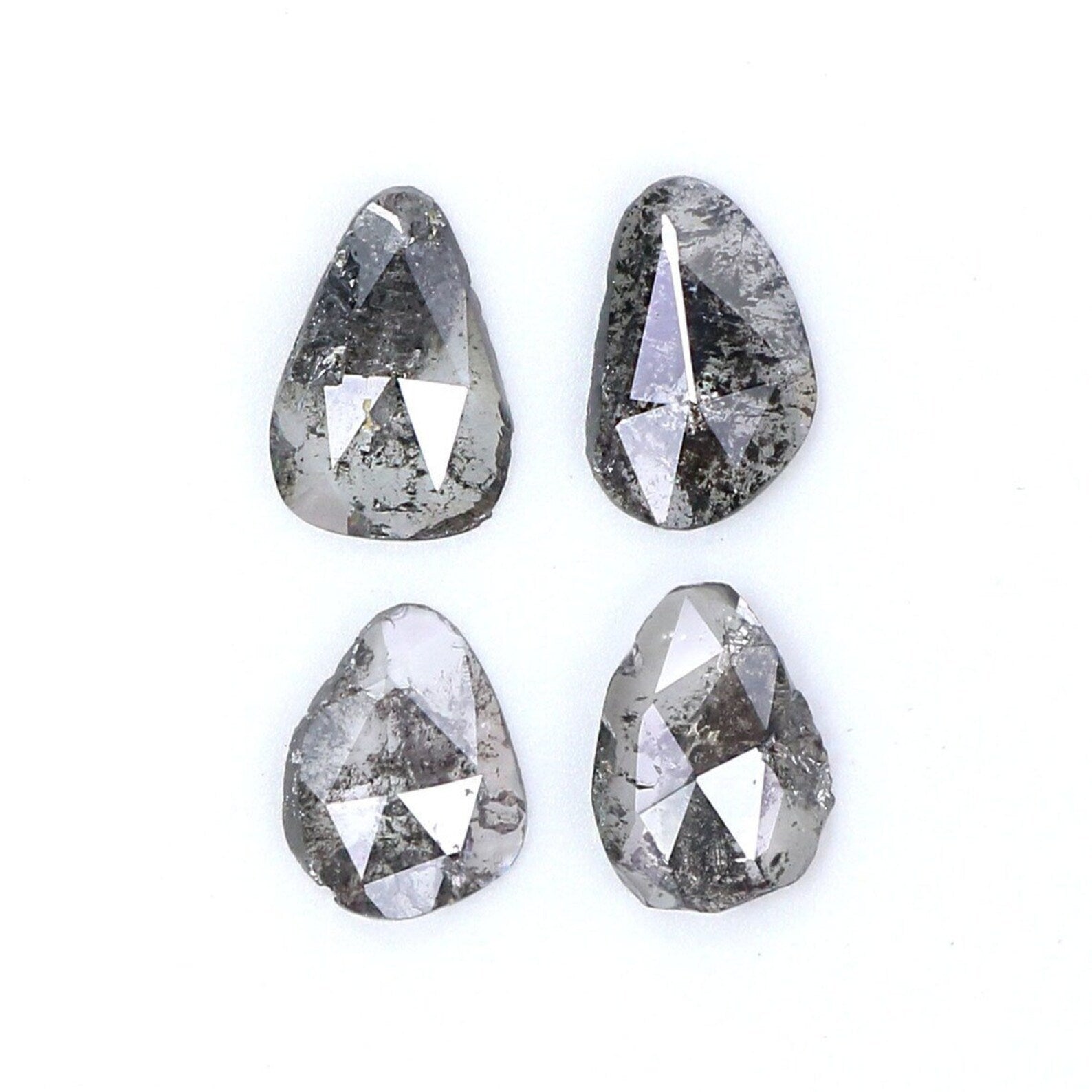 0.95 CT Natural Loose Slice Cut Diamond Salt And Pepper Slice Cut Diamond 5.40 MM Natural Loose Slice Cut Black Grey Color Diamond NQ1636