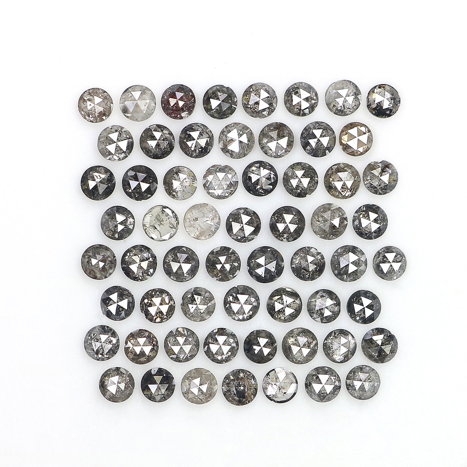 2.13 Ct Natural Loose Round Shape Diamond Salt And Pepper Diamond 1.90 MM Natural Diamond Black Grey Color Round Rose Cut Diamond LQ3035