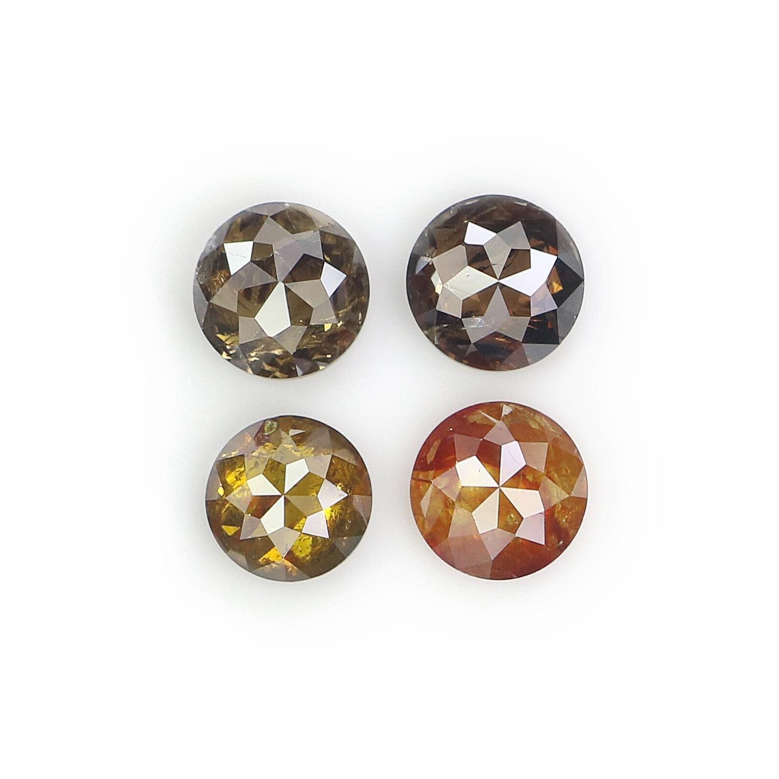 1.19 CT Natural Loose Round Cut Diamond Yellow Black Color Round Diamond 4.00 MM Natural Yellow Black Color Round Rose Cut Diamond NQ730