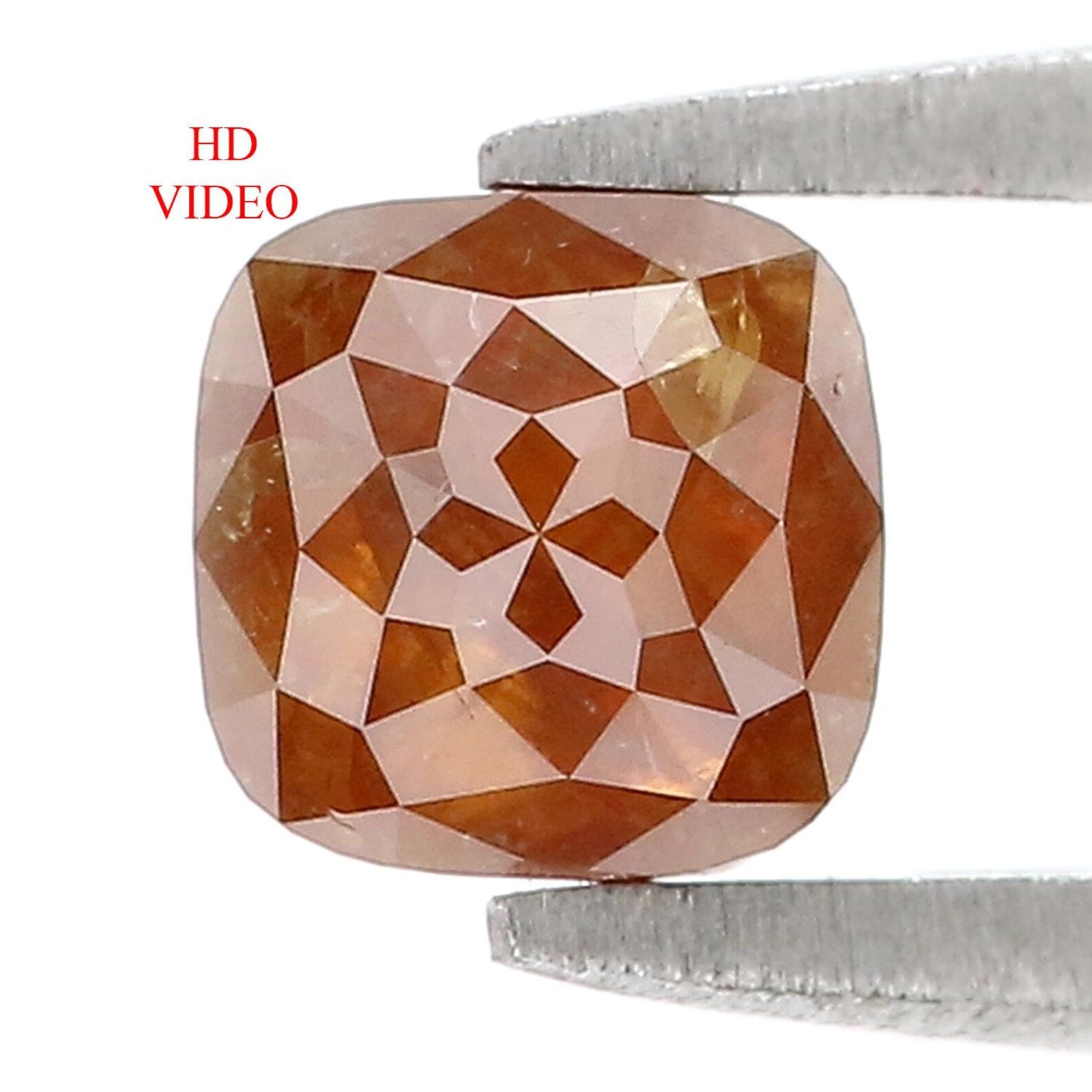 1.27 Ct Natural Loose Cushion Shape Diamond Brown Color Cushion Cut Diamond 5.30 MM Natural Loose Diamond Cushion Rose Cut Diamond QN9211