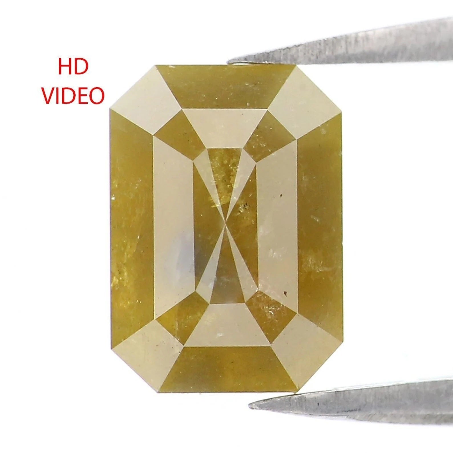 2.77 CT Natural Loose Emerald Shape Diamond Yellow Color Emerald Cut Diamond 8.90 MM Natural Loose Emerald Shape Rose Cut Diamond QN153