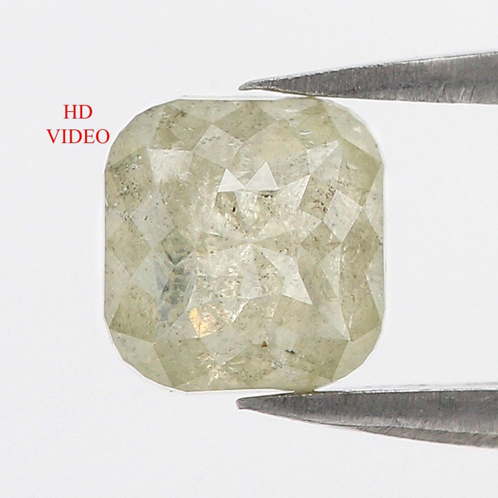 1.35 CT Natural Loose Cushion Diamond Yellow Color Cushion Diamond 6.20 MM Natural Loose Diamond Grey Color Cushion Rose Cut Diamond NQ7868