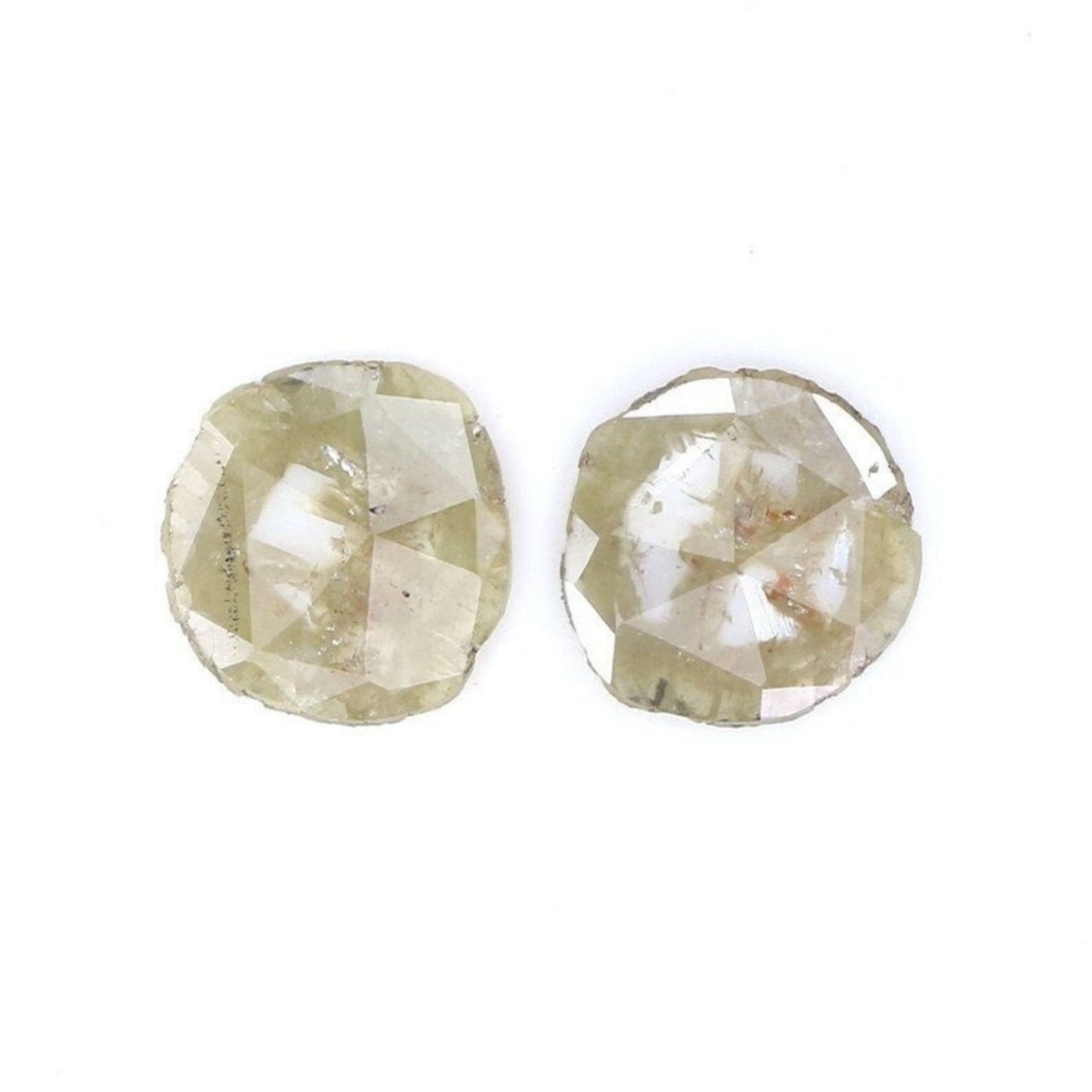 1.24 Ct Natural Loose Slice Shape Diamond Yellow Grey Color Slice Diamond 7.85 MM Natural Yellow Grey Color Slice Rose Cut Diamond NQ1991