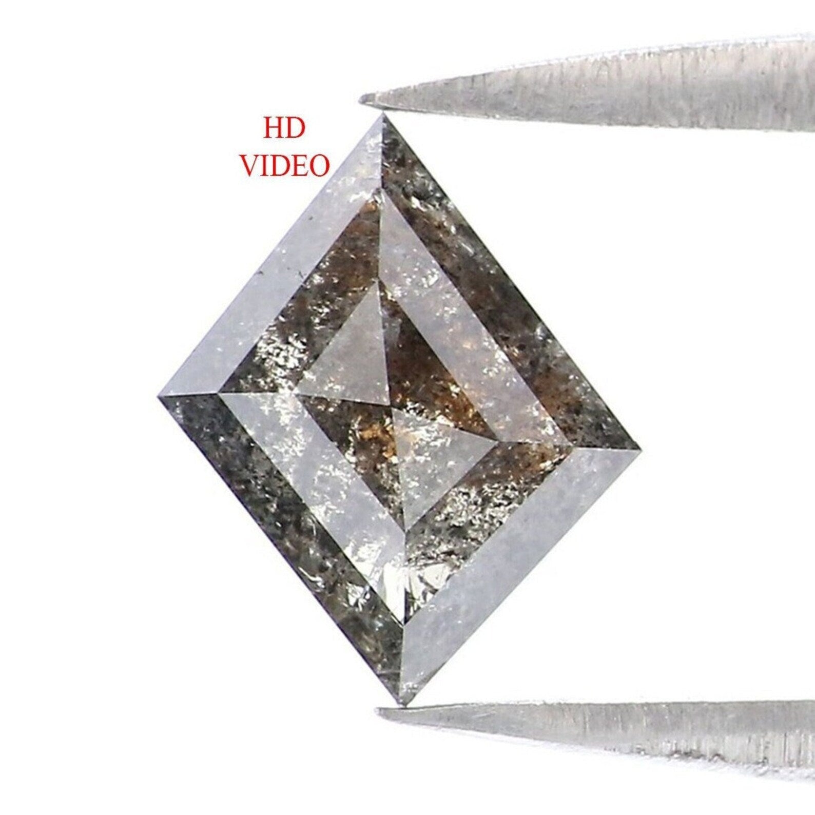 0.68 Ct Natural Loose Antique Shape Diamond Salt And Pepper Antique Diamond 7.99 MM Natural Black Grey Color Antique Rose Cut Diamond NQ1973