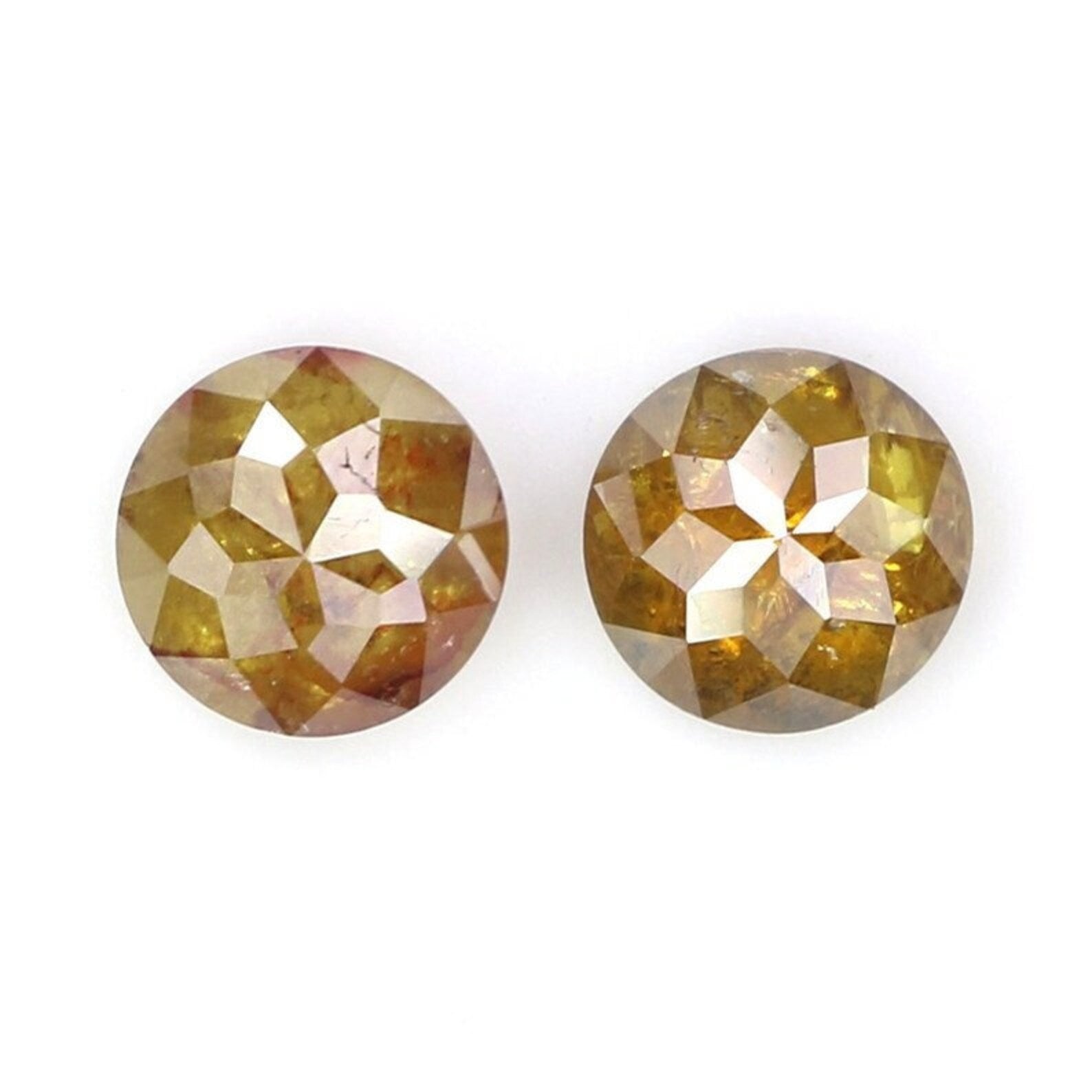 0.92 CT Natural Loose Round Shape Pair Diamond Brown Color Round Diamond 4.65 MM Natural Diamond Brown Color Round Rose Cut Diamond NQ1944