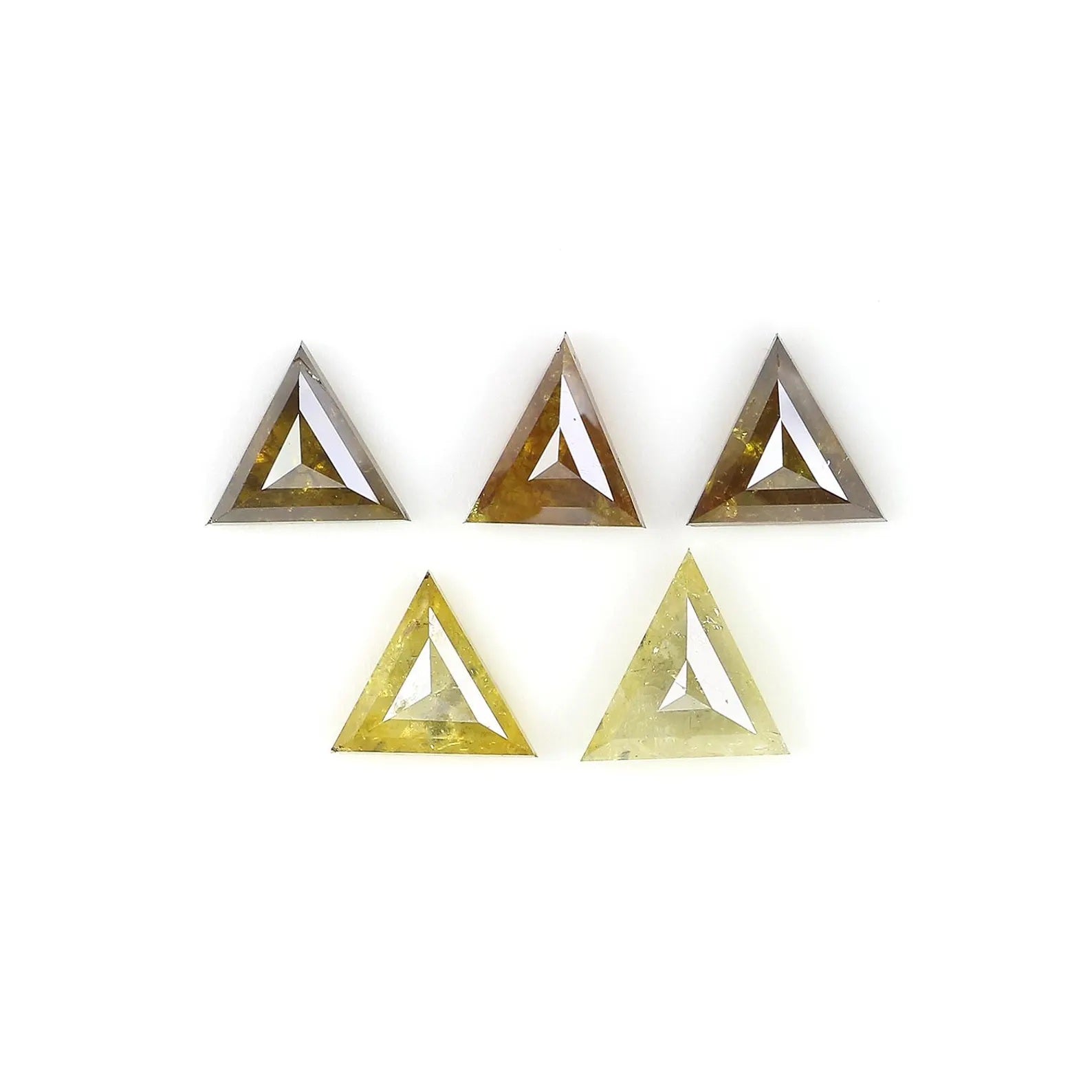 1.22 CT Natural Loose Triangle Shape Diamond Brown Yellow Color Triangle Diamond 4.20 MM Natural Diamond Triangle Rose Cut Diamond NQ1884