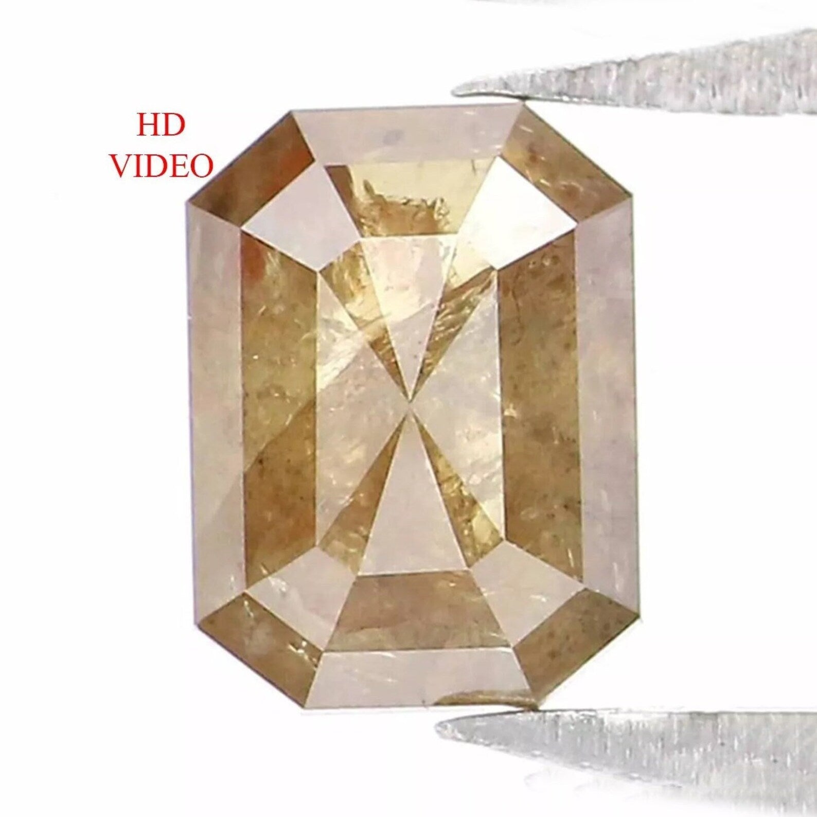 0.68 CT Natural Loose Emerald Shape Diamond Yellow Color Emerald Cut Diamond 5.75 MM Natural Loose Diamond Emerald Rose Cut Diamond NQ996