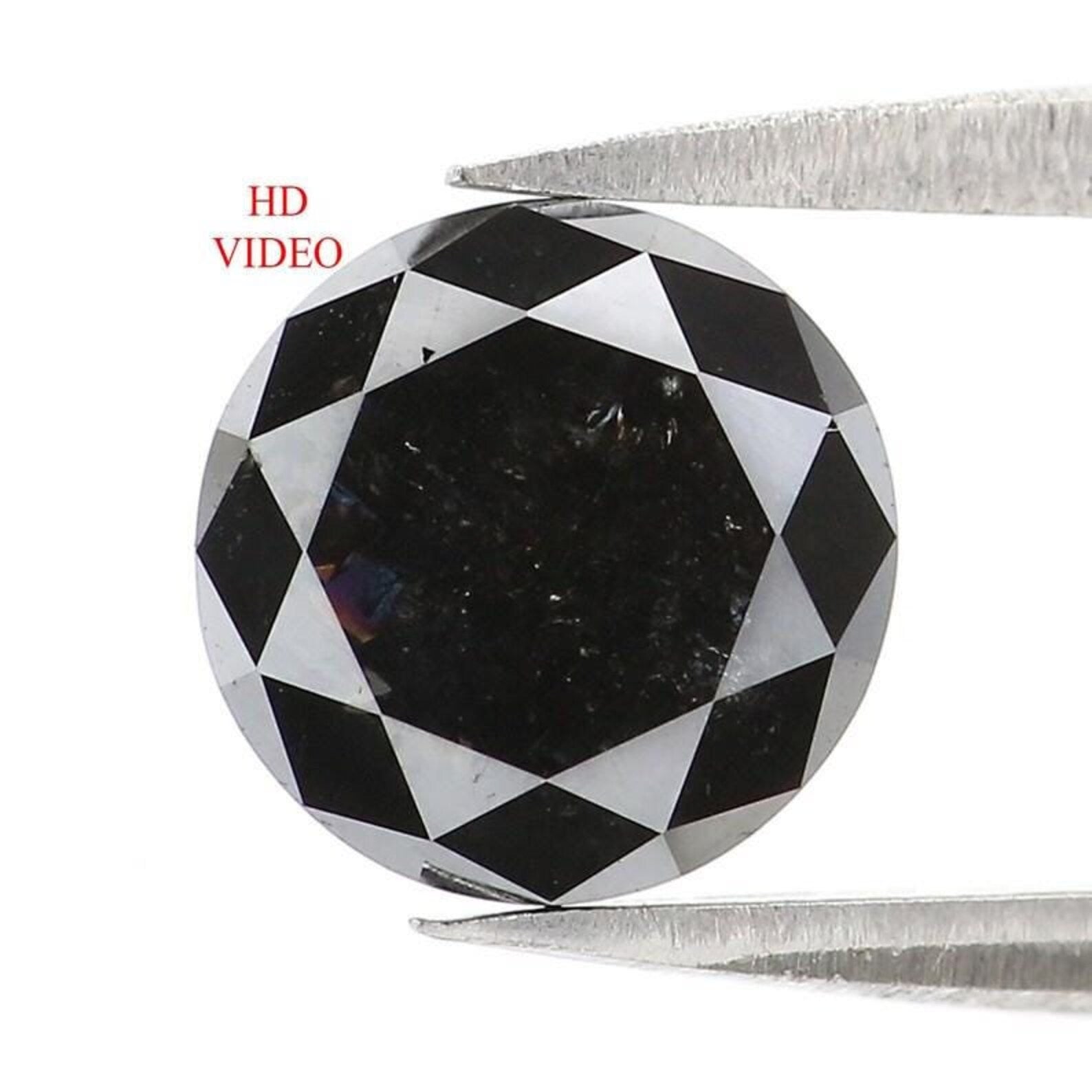 1.65 CT Natural Loose Round Shape Diamond Black Color Round Diamond 7.25 MM Natural Diamond Black Color Round Brilliant Cut Diamond NQ277
