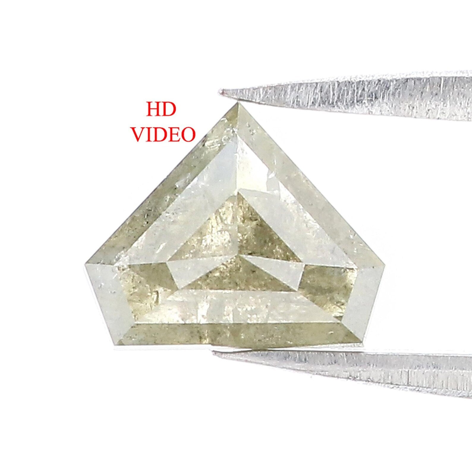 1.50 Ct Natural Loose Shield Diamond Grey Green Color Shield Diamond 7.00 MM Natural Loose Diamond Grey Color Shield Shape Diamond QN8819
