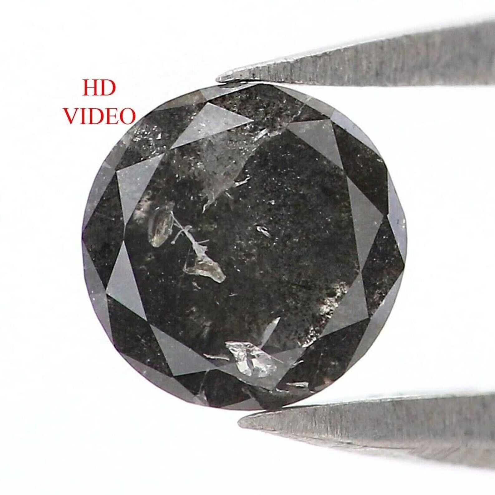 0.32 CT Natural Loose Round Shape Diamond Salt And Pepper Round Diamond 4.70 MM Natural Black Grey Color Round Brilliant Cut Diamond NQ9500