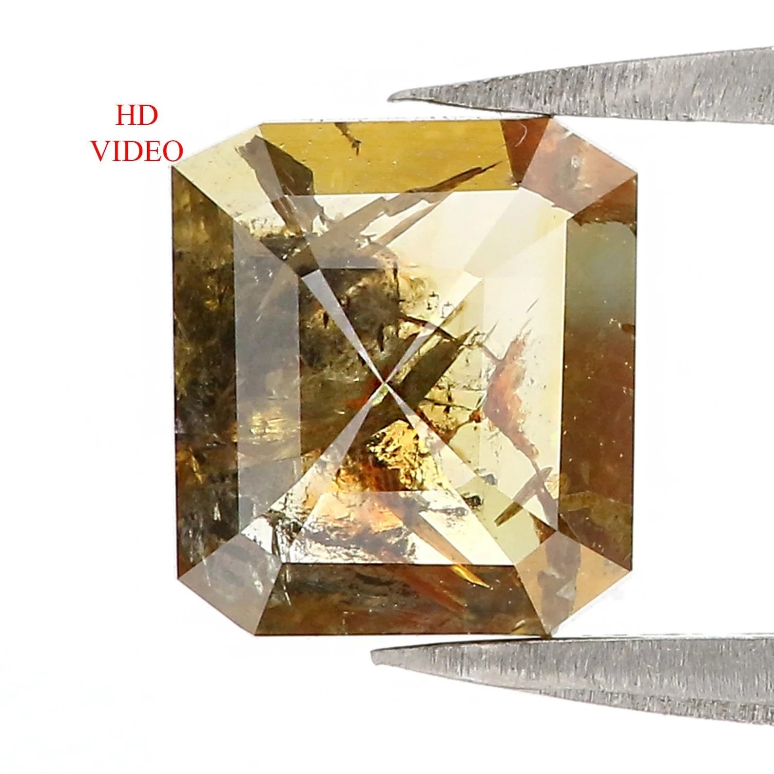 1.46 CT Natural Loose Radiant Shape Diamond Brown Color Radiant Cut Diamond Diamond 7.60 MM Natural Loose Radiant Rose Cut Diamond QN9224