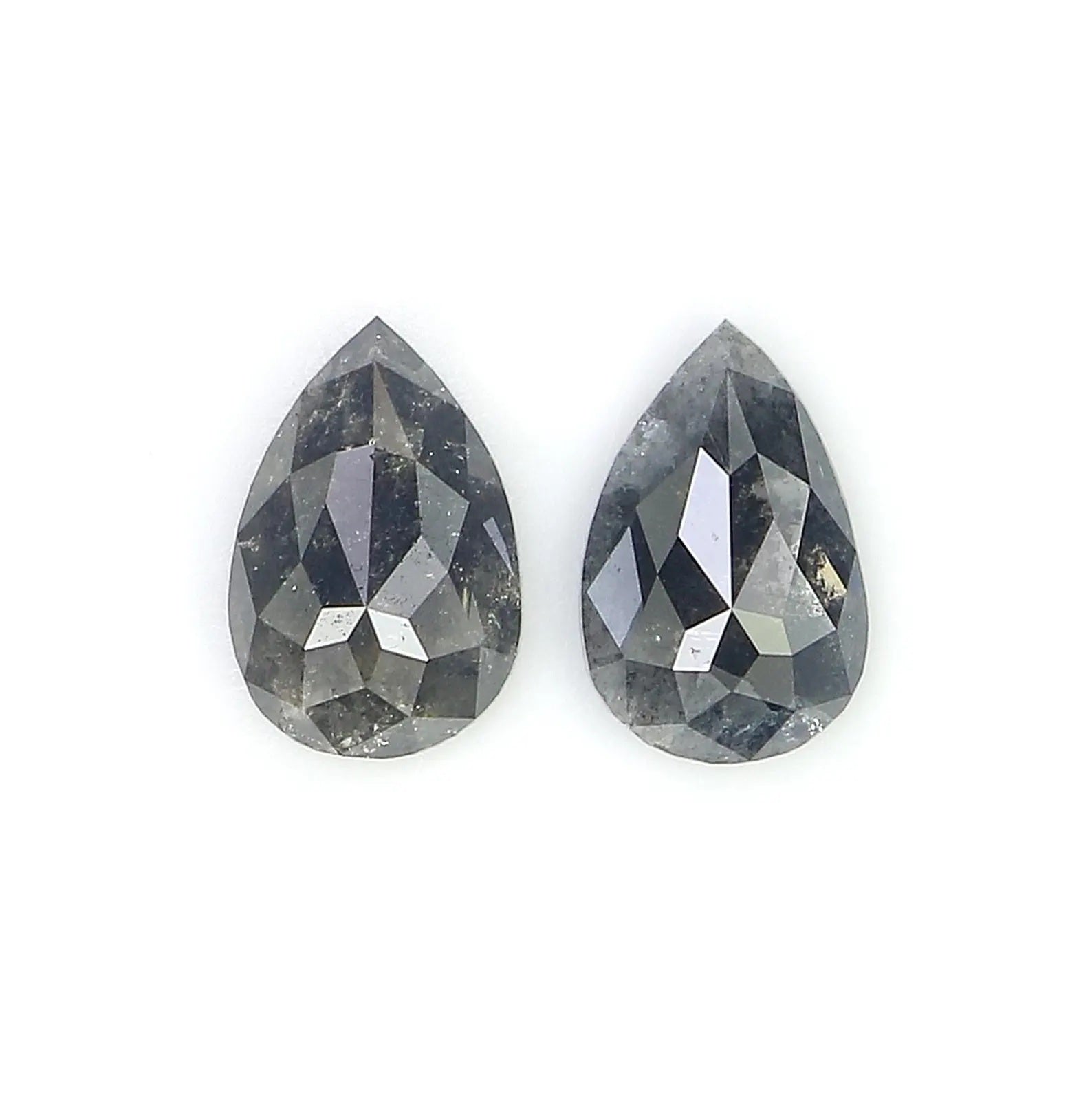 0.87 CT Natural Loose Pear Shape Diamond Salt And Pepper Diamond 6.35 MM Natural Loose Diamond Black Grey Color Pear Rose Cut Diamond NQ2279