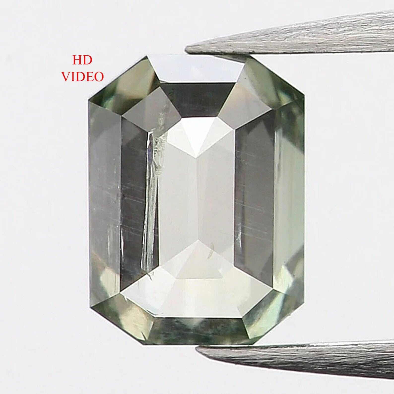 0.36 CT Natural Loose Emerald Shape Diamond Green Color Emerald Shape Diamond 4.60 MM Natural Loose Diamond Green Emerald Cut Diamond QN1168