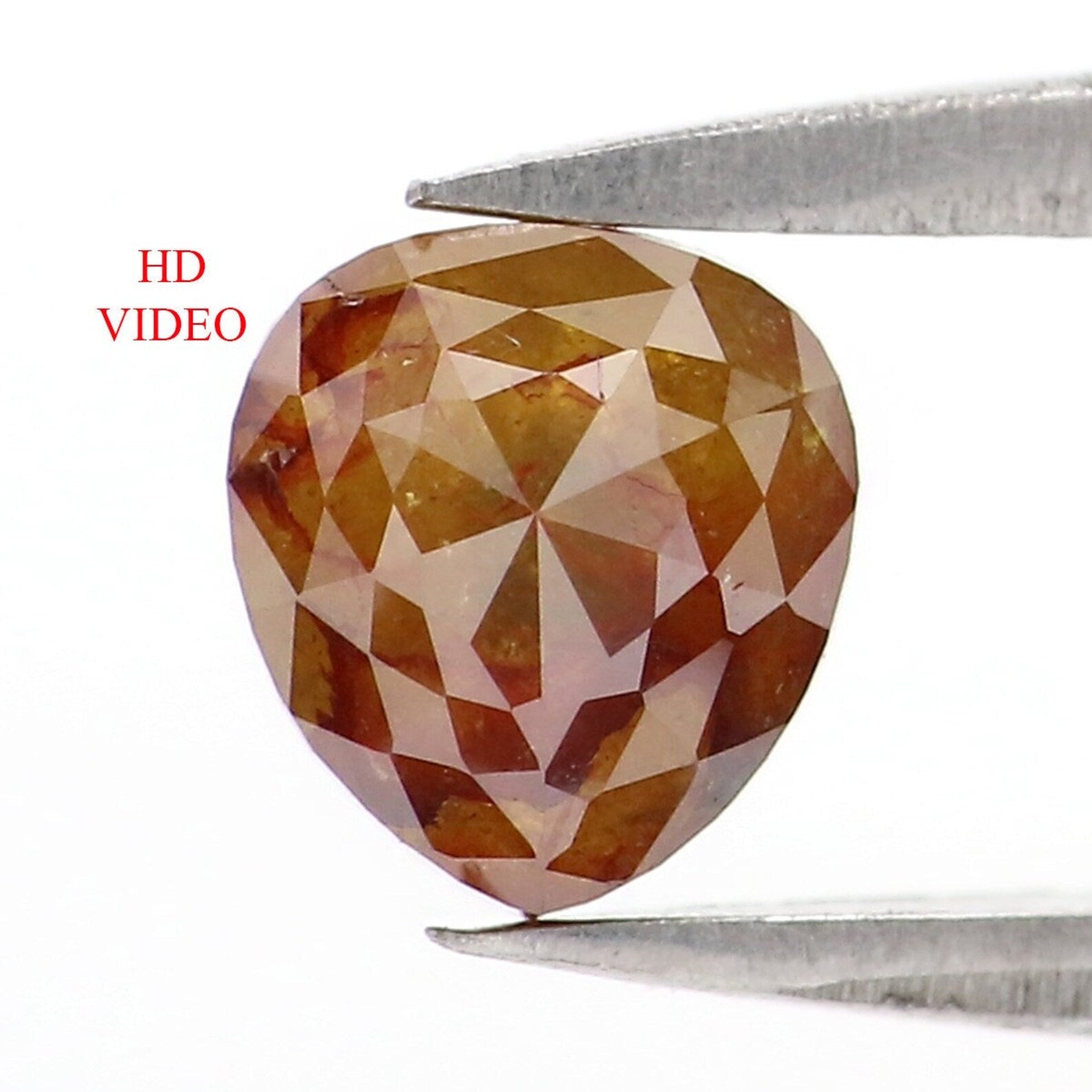 0.95 CT Natural Loose Heart Diamond Brown Color Diamond Natural Loose Diamond 5.85 MM Heart Rose Cut Diamond Heart Shape Diamond NQ2384