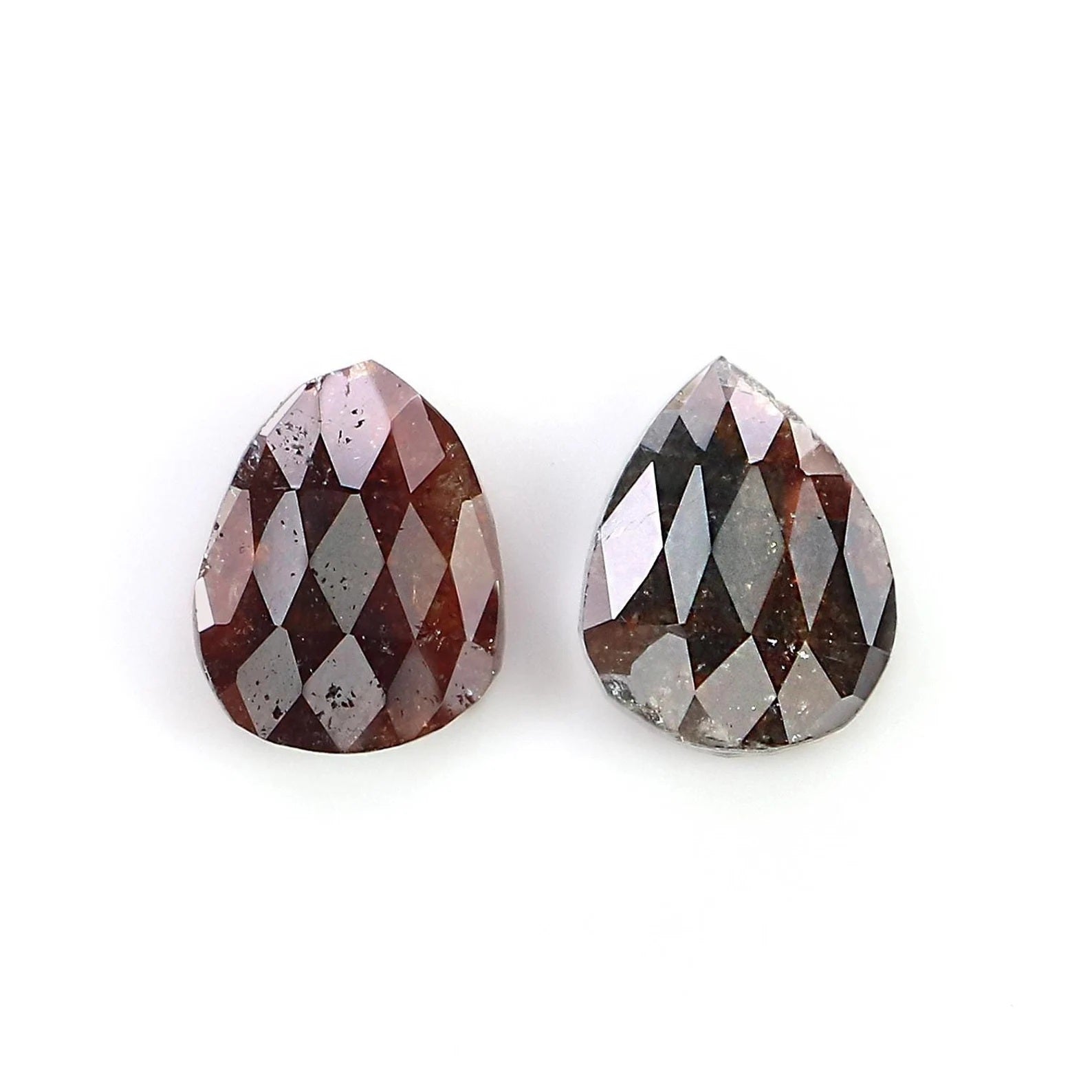 1.75 CT Natural Loose Pear Cut Pair Diamond Brown Color Pear Shape Diamond 7.35 MM Natural Diamond Brown Color Pear Rose Cut Diamond NQ2547