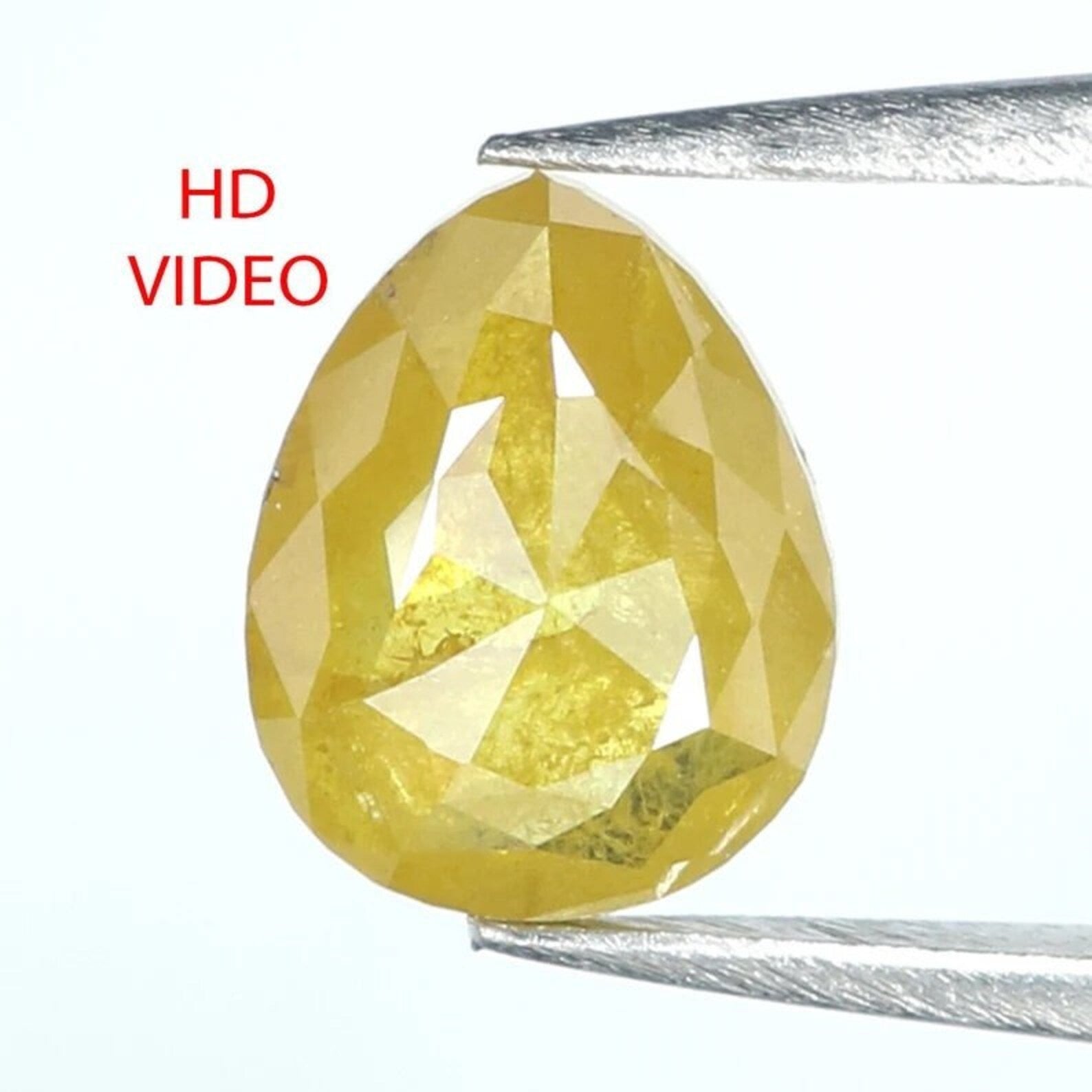 1.56 Ct Natural Loose Pear Shape Diamond Yellow Color Pear Diamond 8.90 MM Natural Loose Diamond Yellow Color Pear Rose Cut Diamond QN323