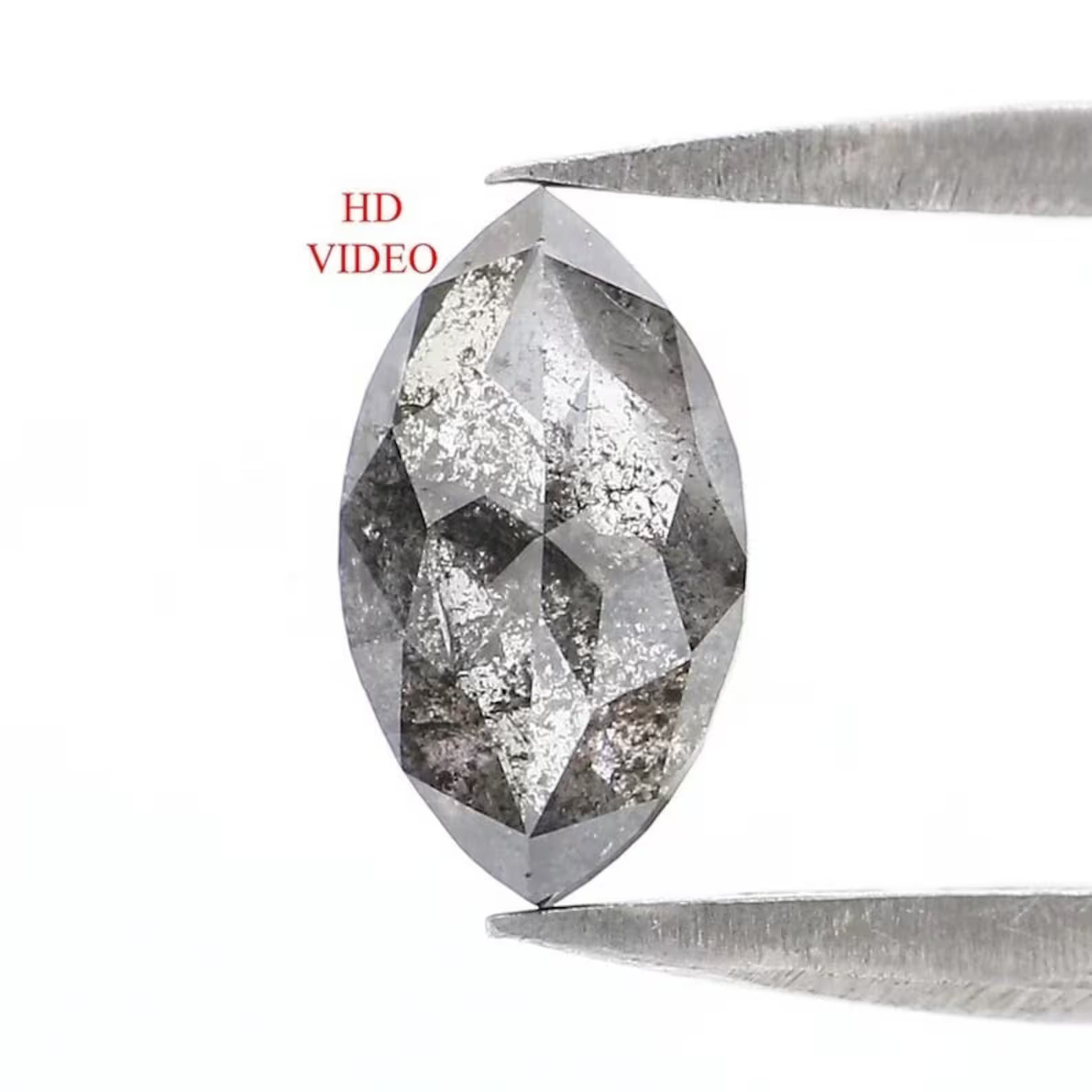 0.59 CT Natural Loose Marquise Shape Diamond Salt And Pepper Marquise Diamond 7.50 MM Black Grey Color Marquise Rose Cut Diamond NQ2434