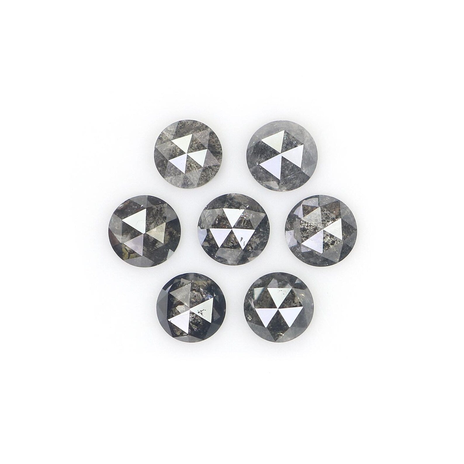 1.03 CT Natural Loose Rose Cut Diamond Salt And Pepper Round Diamond 3.30 MM Natural Loose Black Grey Round Rose Cut Shape Diamond NQ2073