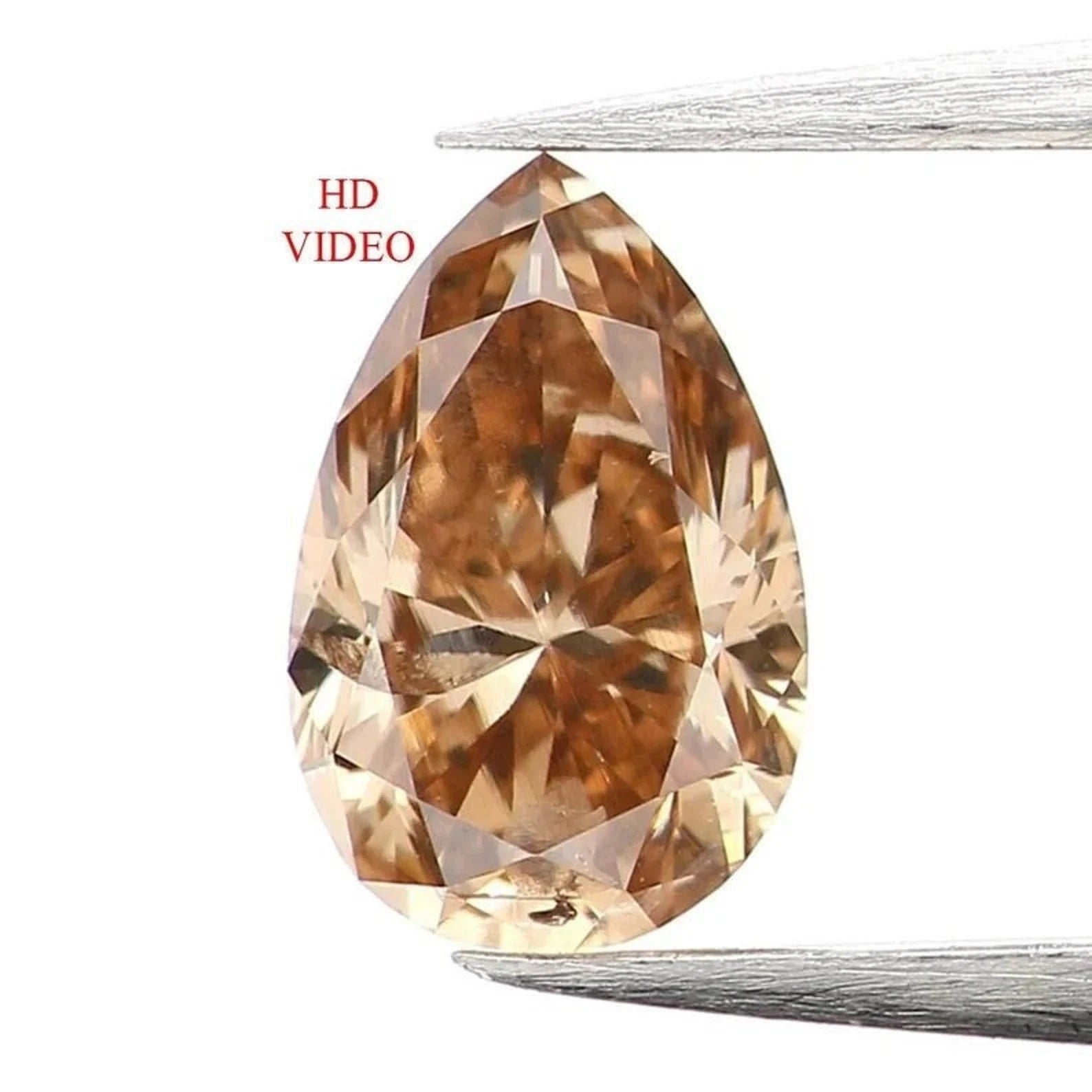 0.38 Ct Natural Loose Pear Shape Diamond Brown Color Pear Cut Diamond 6.00 MM Natural Diamond Brown Color Pear Brilliant Cut Diamond NQ1249