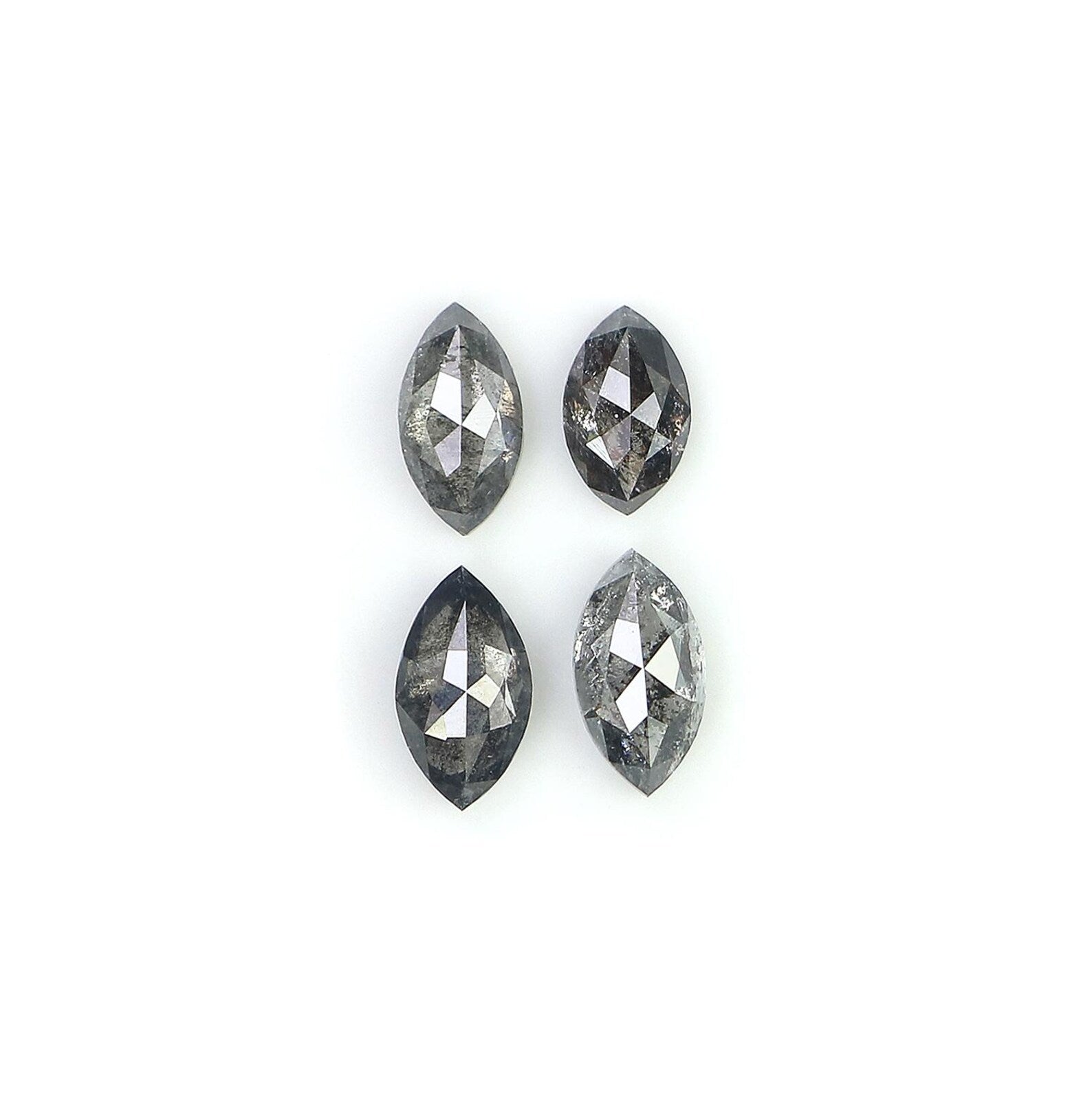 0.84 CT Natural Loose Marquise Shape Diamond Salt And Pepper Marquise Diamond 4.85 MM Natural Black Grey Marquise Rose Cut Diamond NQ1582