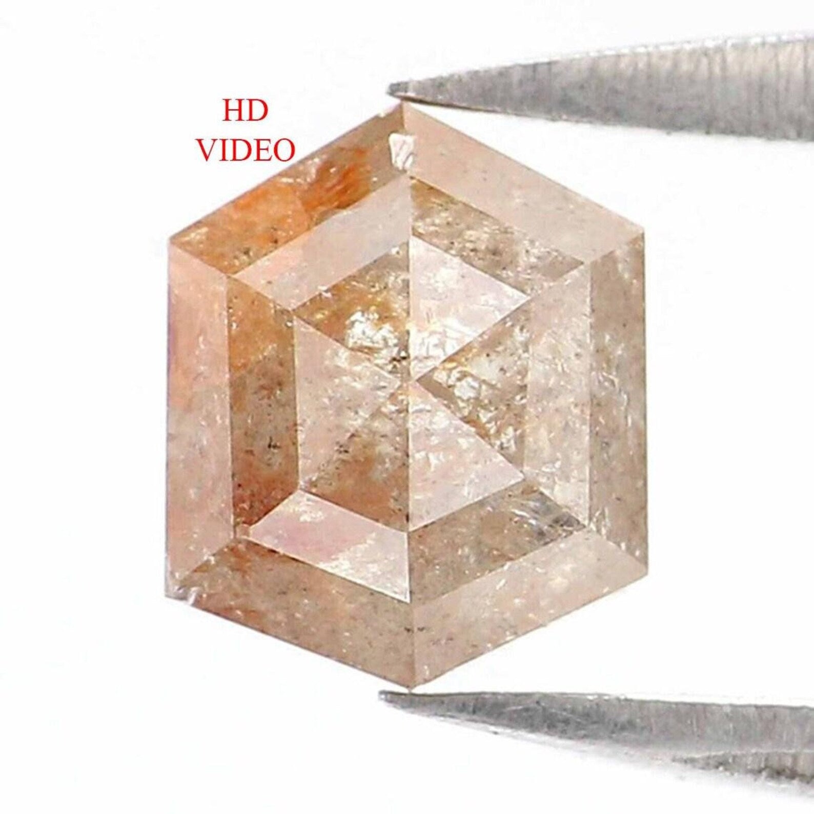 0.78 CT Natural Loose Hexagon Shape Diamond Grey Color Hexagon Cut Diamond 6.10 MM Natural Loose Brown Color Hexagon Rose Cut Diamond NQ8273