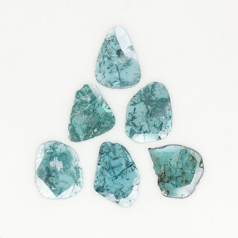 1.86 Ct Natural Loose Slice Shape Diamond Blue Color Slice Cut Diamond 7.70 MM Natural Loose Diamond Blue Color Irregular Cut Diamond NQ1315