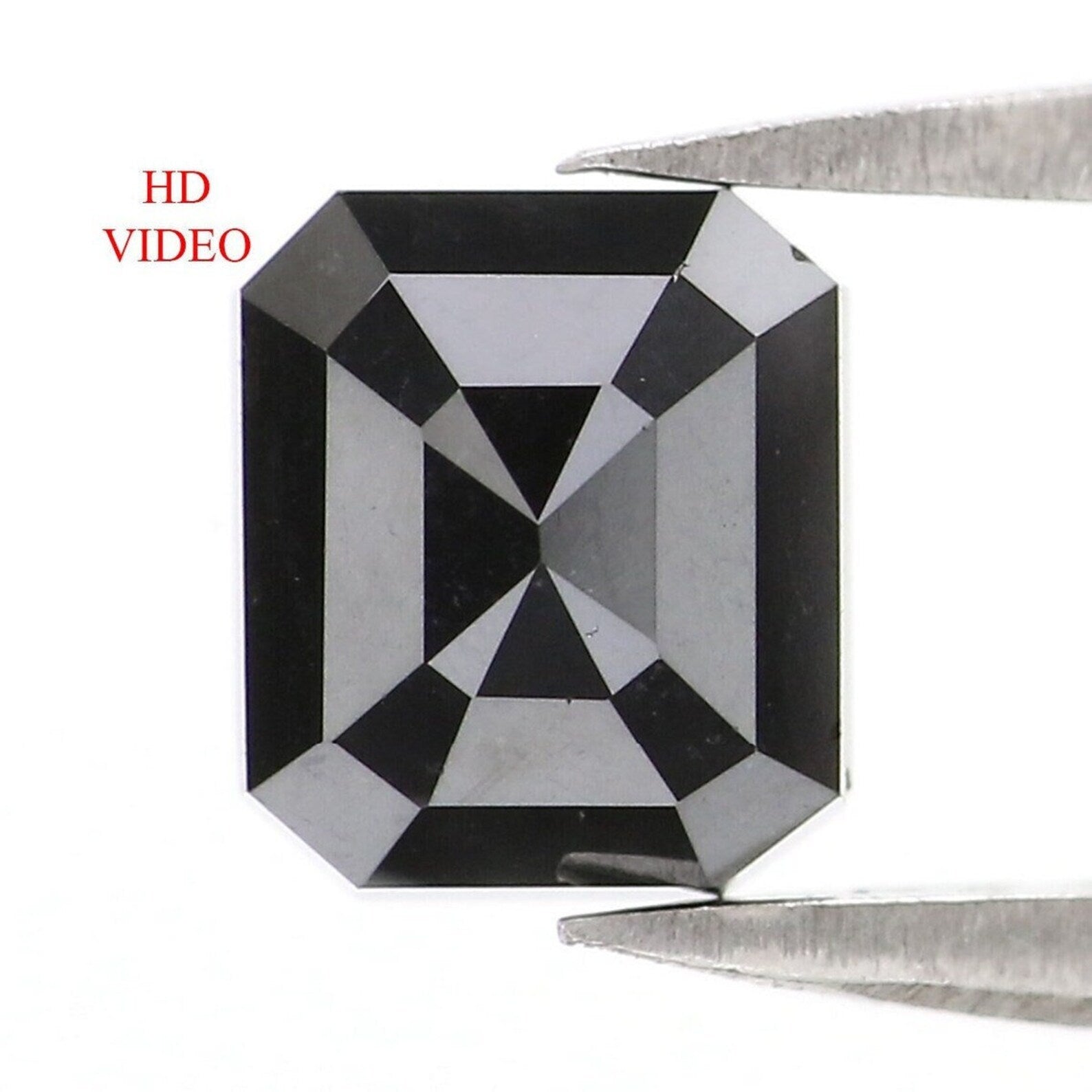 1.74 CT Natural Loose Emerald Shape Diamond Black Color Emerald Cut Diamond 6.30 MM Natural Loose Diamond Black Emerald Cut Diamond NQ2390