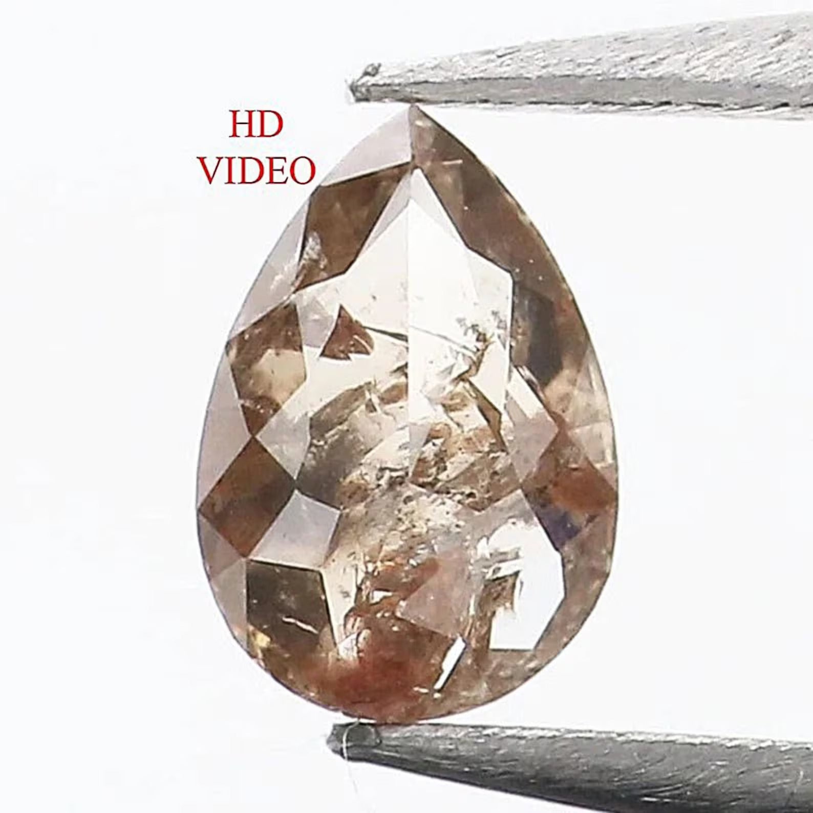 0.40 Ct Natural Loose Pear Shape Diamond Brown Color Pear Cut Diamond 5.75 MM Natural Loose Brown Color Diamond Pear Rose Cut Diamond NQ135