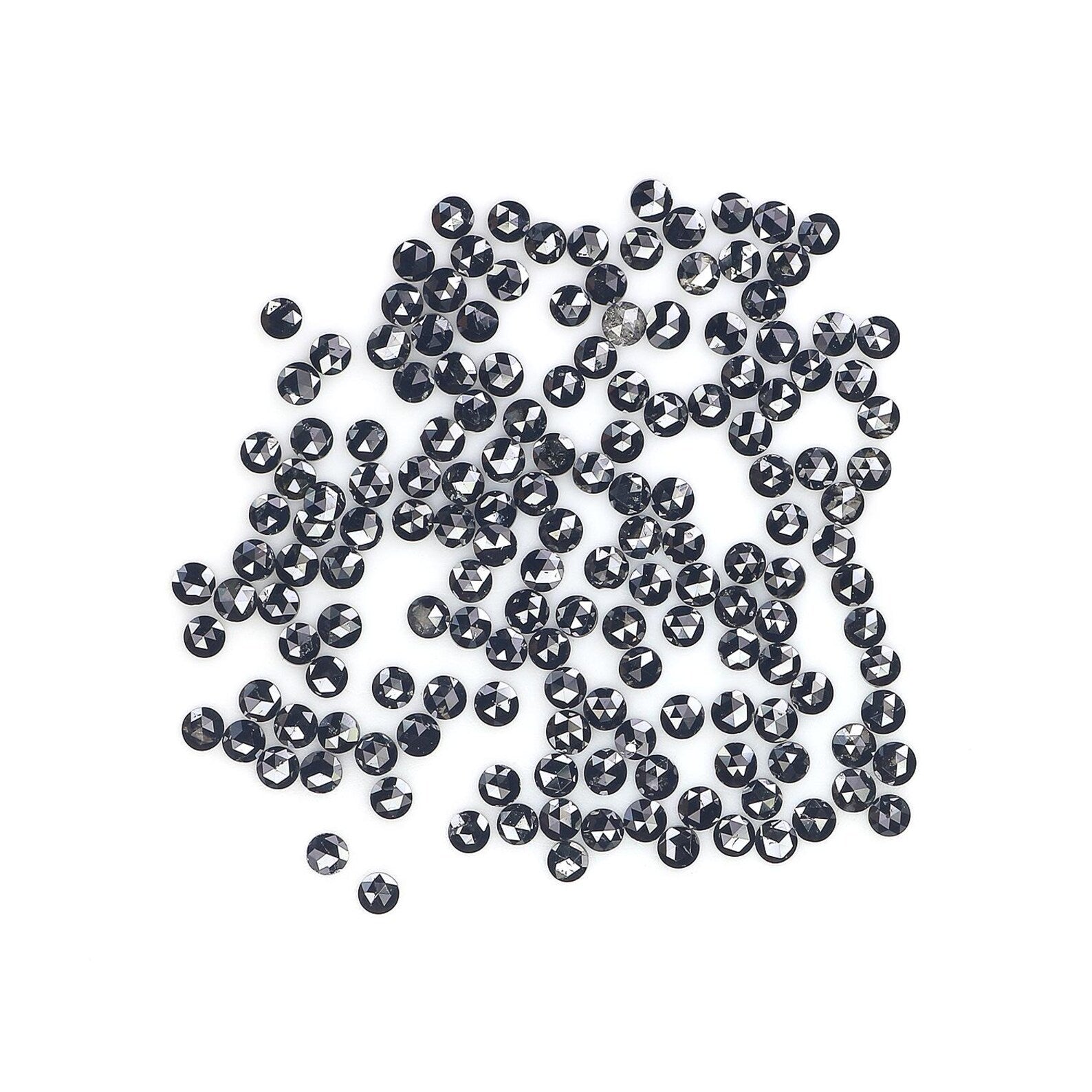 3.04 CT Natural Loose Round Shape Diamond Black Color Round Diamond 1.65 MM Natural Loose Diamond Black Color Round Rose Cut Diamond NQ1828