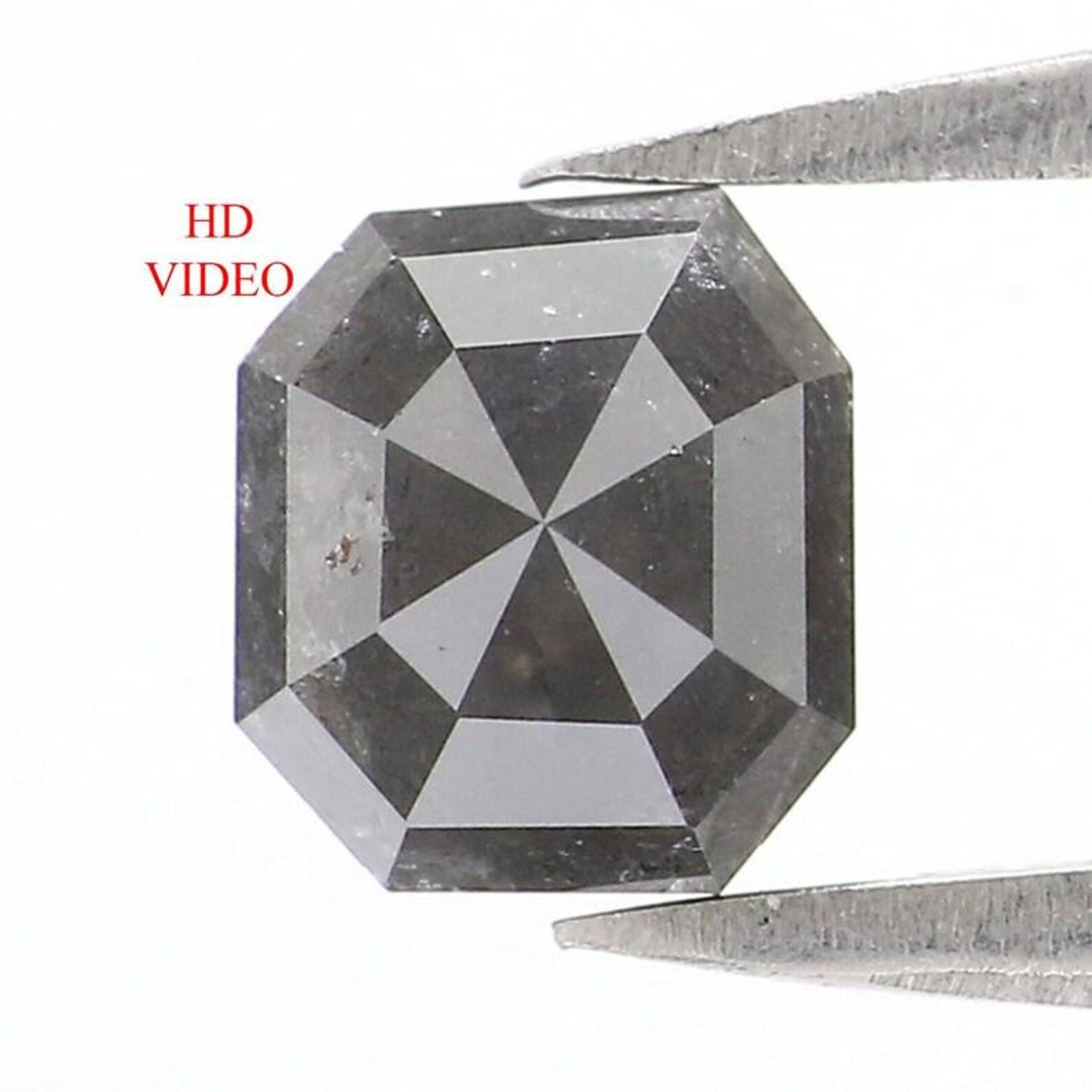 0.99 CT Natural Loose Radiant Shape Diamond Grey Color Radiant Cut Diamond 5.70 MM Natural Loose Grey Color Radiant Rose Cut Diamond NQ8127