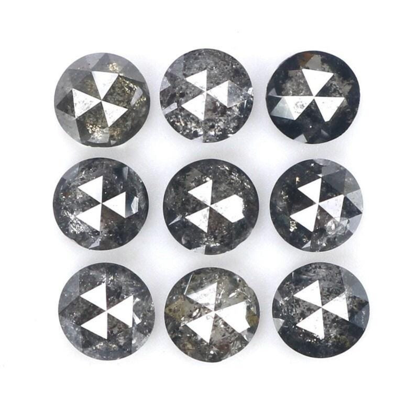 1.20 CT Natural Loose Round Shape Diamond Salt And Pepper Round Diamond 3.10 MM Natural Loose Black Grey Color Round Rose Cut Diamond NQ1795