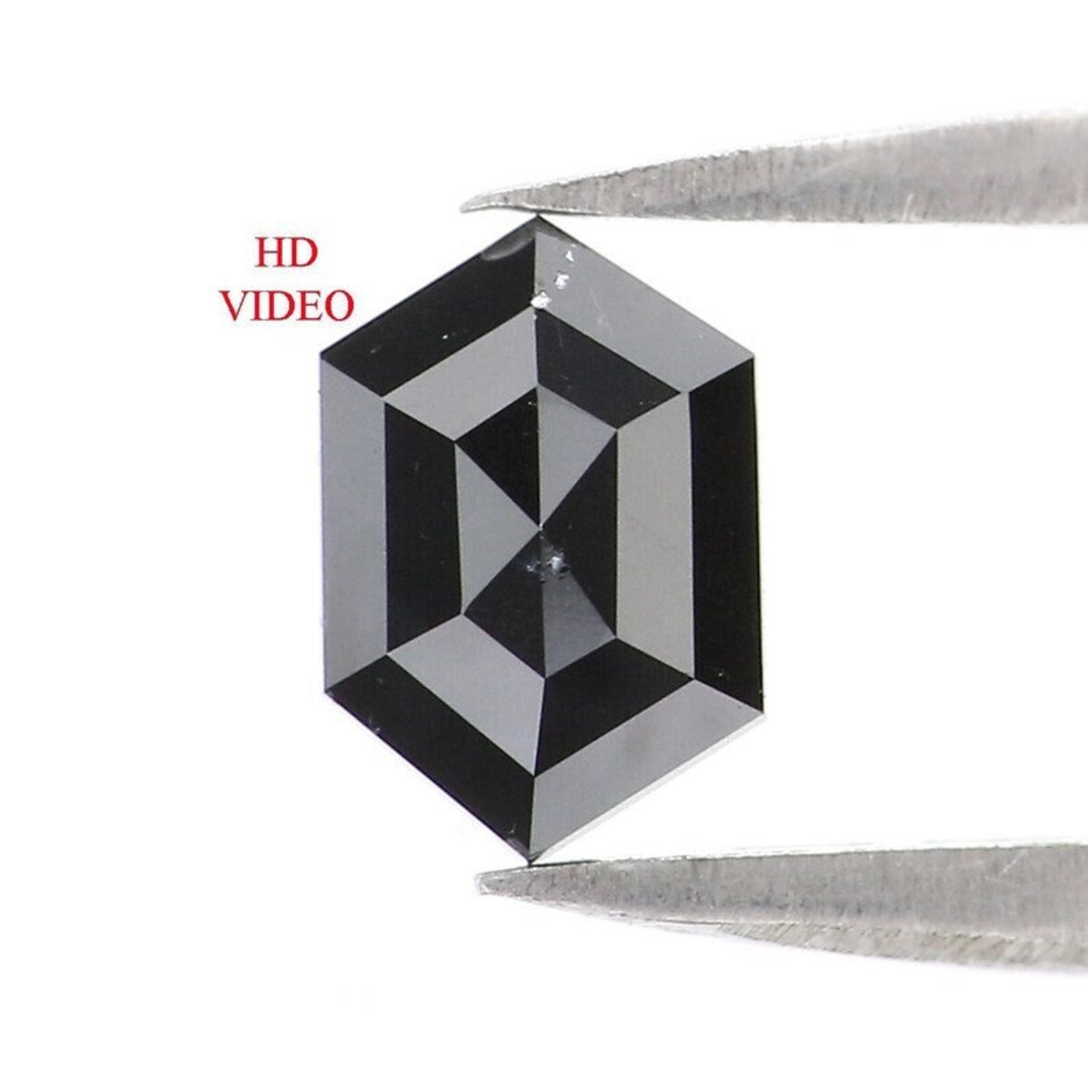 0.58 CT Natural Loose Hexagon Shape Diamond Black Color Hexagon Cut Diamond 6.80 MM Natural Diamond Black Hexagon Rose Cut Diamond QN2274
