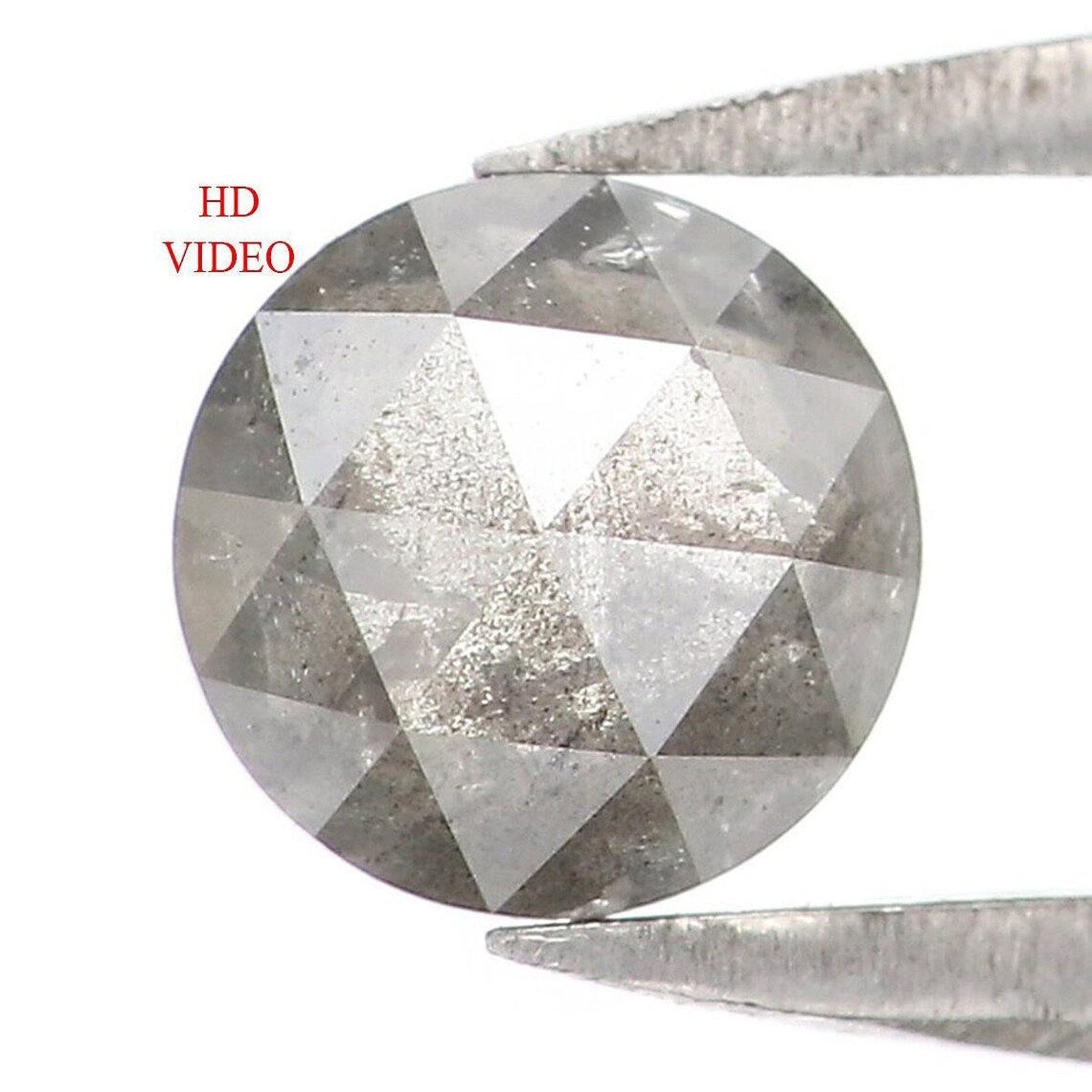 0.46 CT Natural Loose Round Shape Diamond Salt And Pepper Round Diamond 4.70 MM Natural Loose Black Grey Color Round Rose Cut Diamond NQ7449