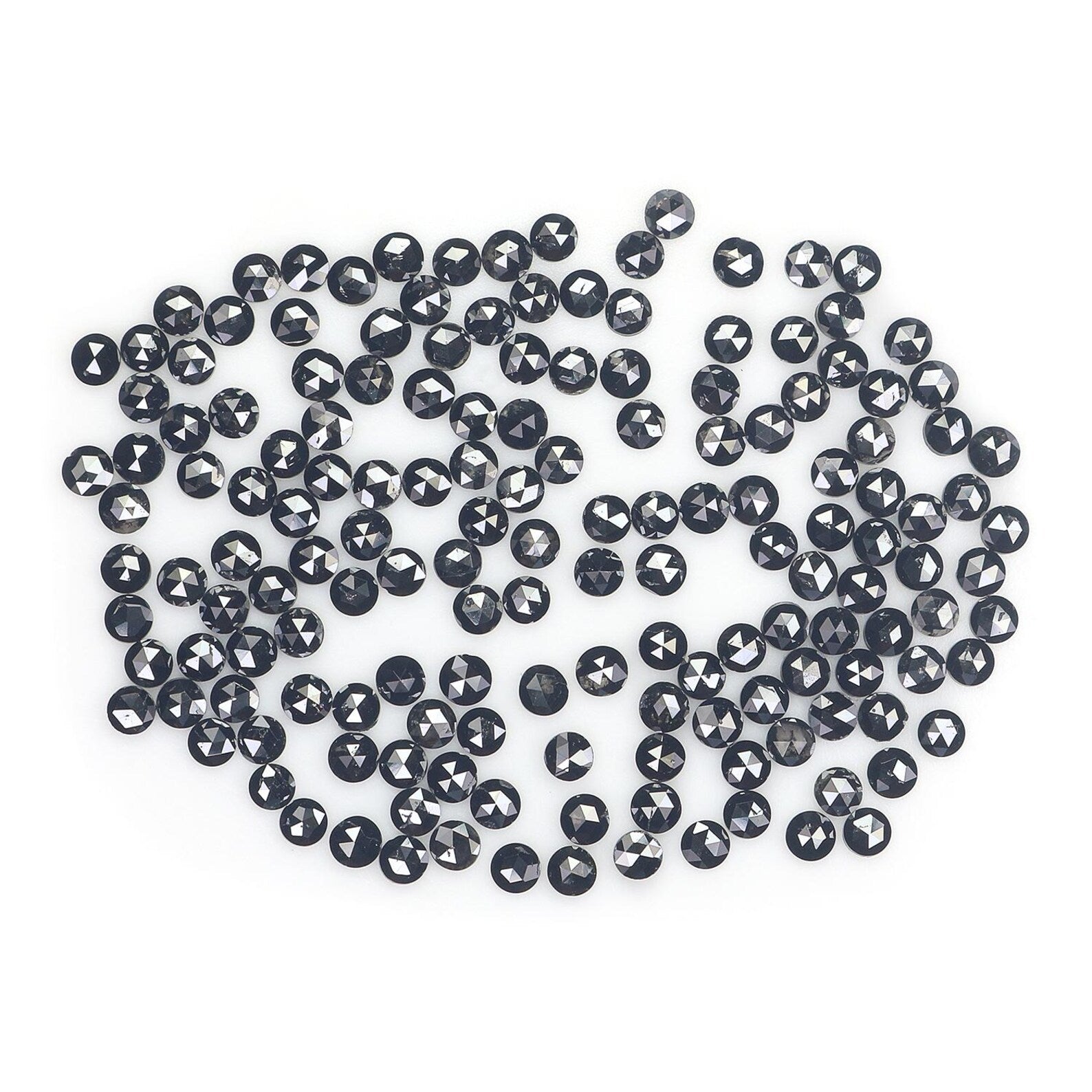 2.92 Ct Natural Loose Round Shape Diamond Black Color Round Cut Diamond 1.65 MM Natural Diamond Black Color Round Rose Cut Diamond NQ1827