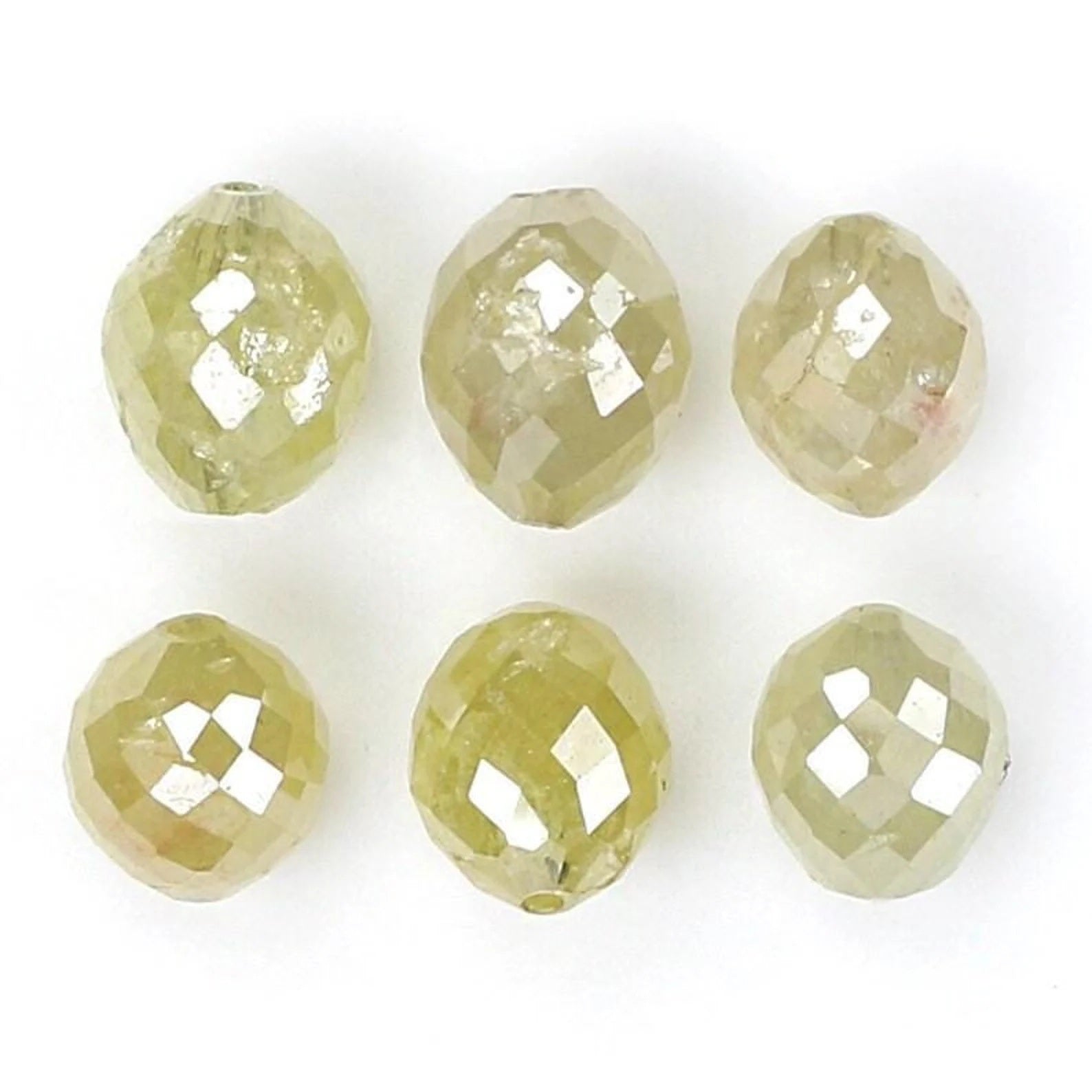 3.31 CT Natural Loose Egg Shape Bead Diamond Yellow Color Bead Diamond 4.30 MM Natural Diamond Gray Color Egg Shape Rose Cut Diamond NQB1785