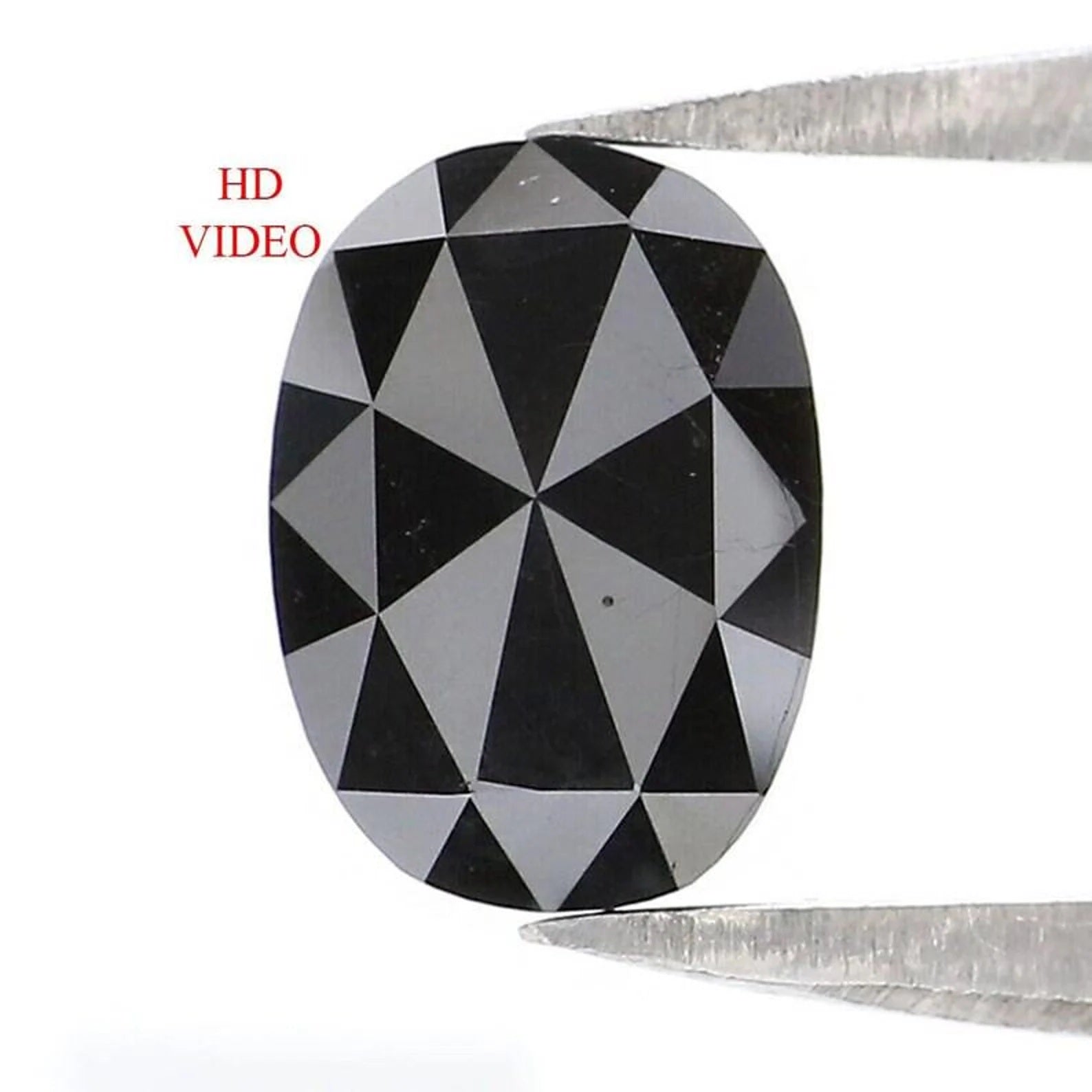 0.97 CT Natural Loose Oval Shape Diamond Black Color Oval Cut Diamond 7.05 MM Natural Loose Black Color Oval Rose Cut Diamond NQ1970