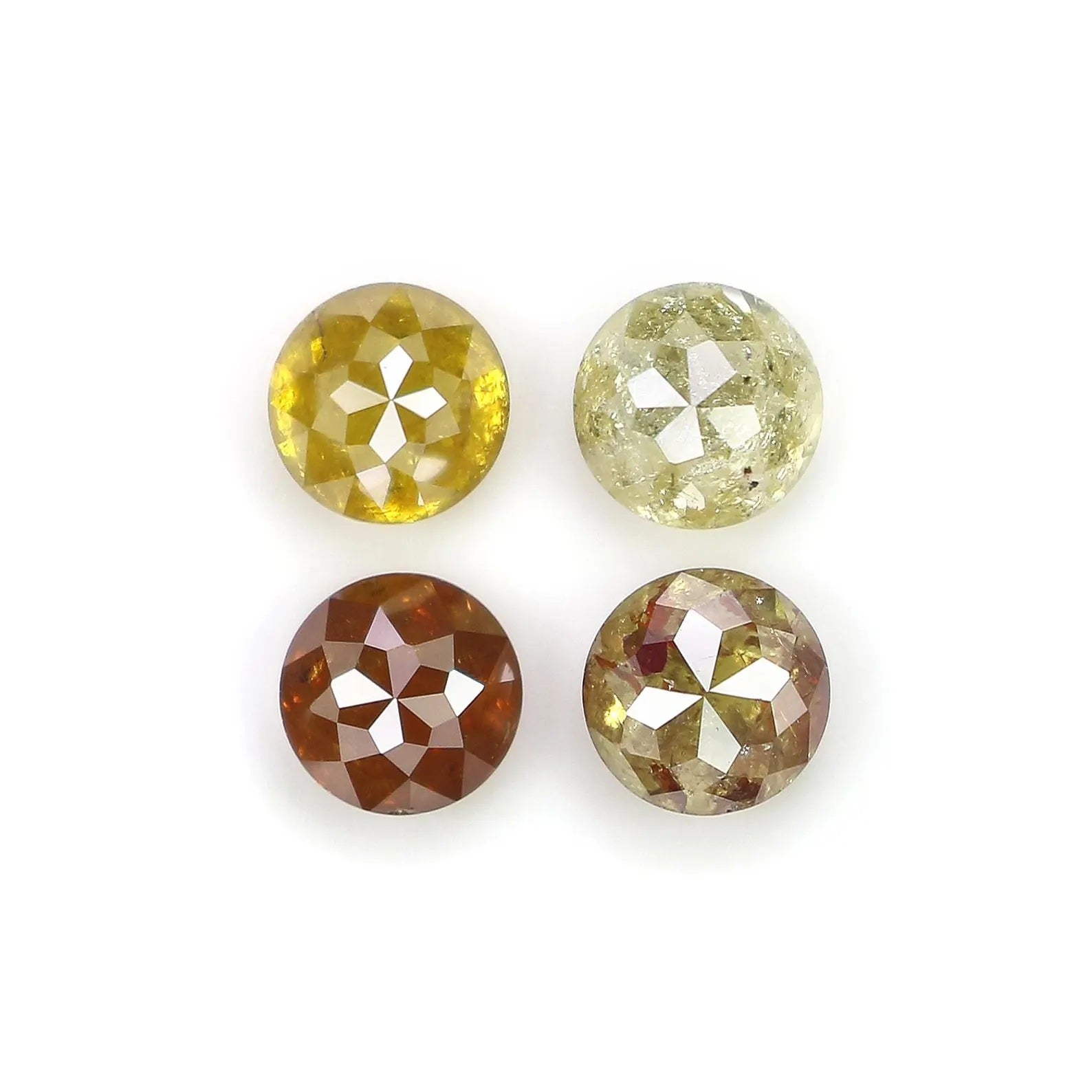1.99 Ct Natural Loose Round Shape Diamond Yellow Color Round Cut Diamond 4.30 MM Natural Diamond Brown Color Round Rose Cut Diamond NQ1929