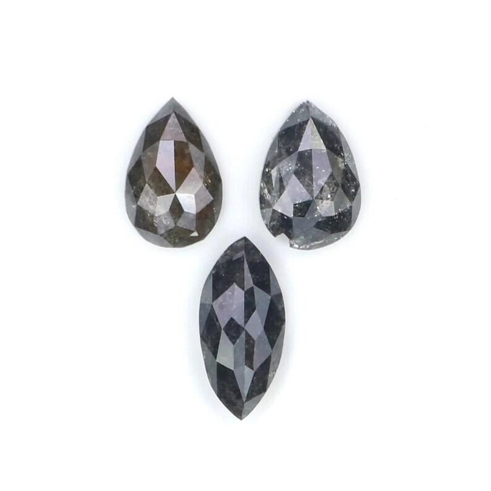 0.65 CT Natural Loose Mix Shape Diamond Salt And Pepper Mix Shape Diamond 6.20 MM Natural Black Grey Color Mix Shape Rose Cut Diamond NQ2282
