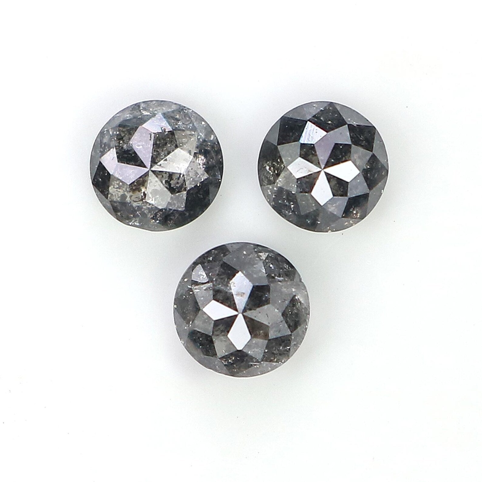 0.88 CT Natural Loose Round Shape Diamond Salt And Pepper Round Cut Diamond 3.70 MM Natural Loose Diamond Round Rose Cut Diamond NQ1876
