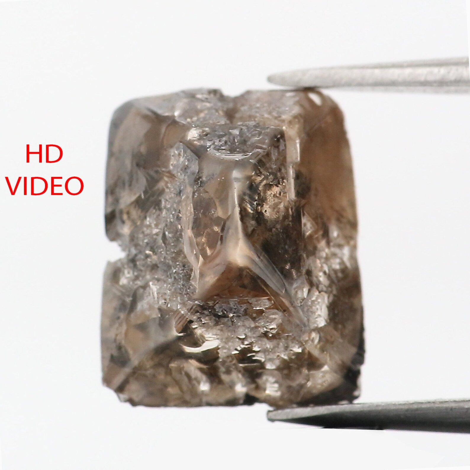 2.81 Ct Natural Loose Diamond Rough Brown Color I3 Clarity 9.55 MM KDN145