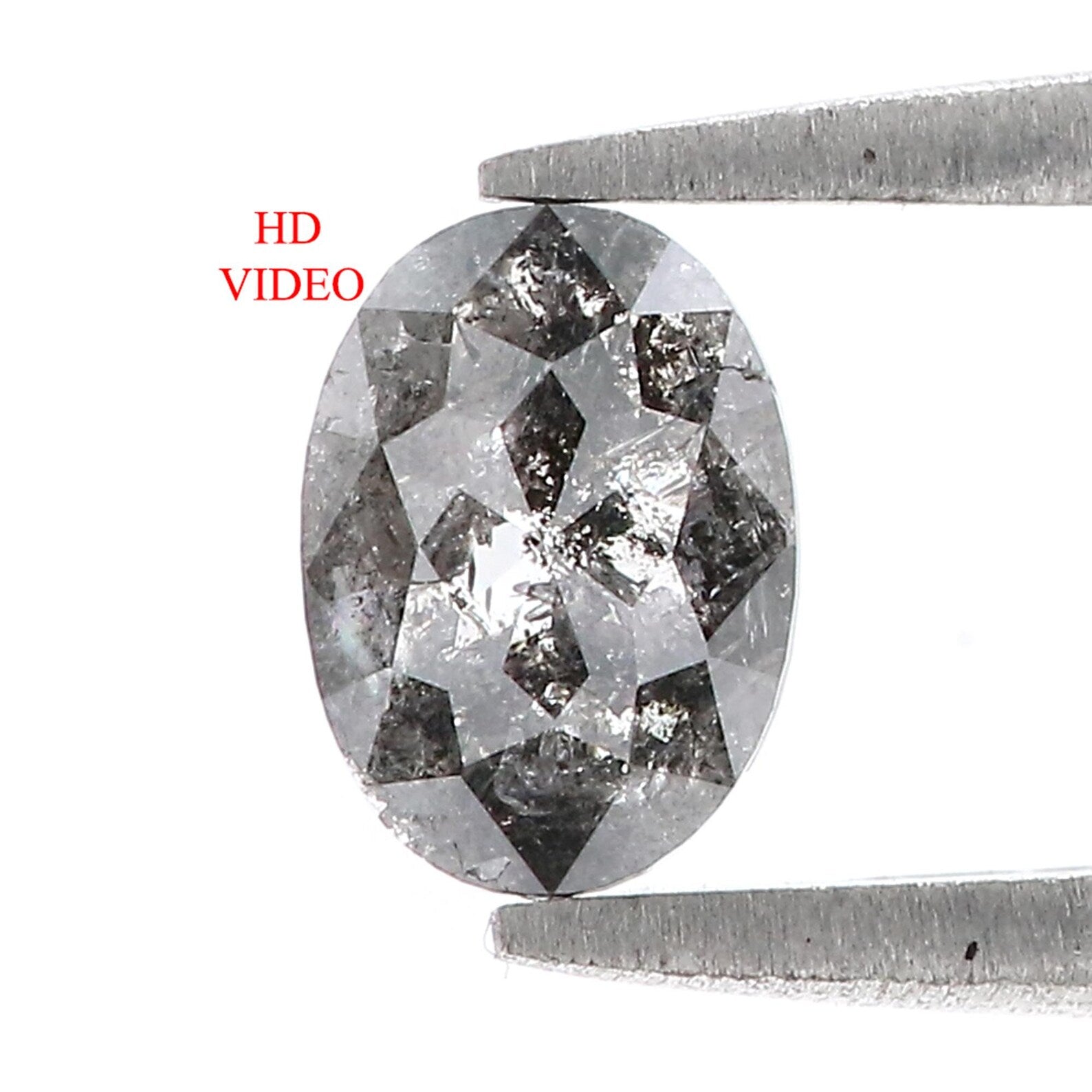 0.84 CT Natural Loose Oval Shape Diamond Black Color Oval Cut Diamond 6.95 MM Natural Loose Diamond Black Oval Shape Rose Cut Diamond QN829